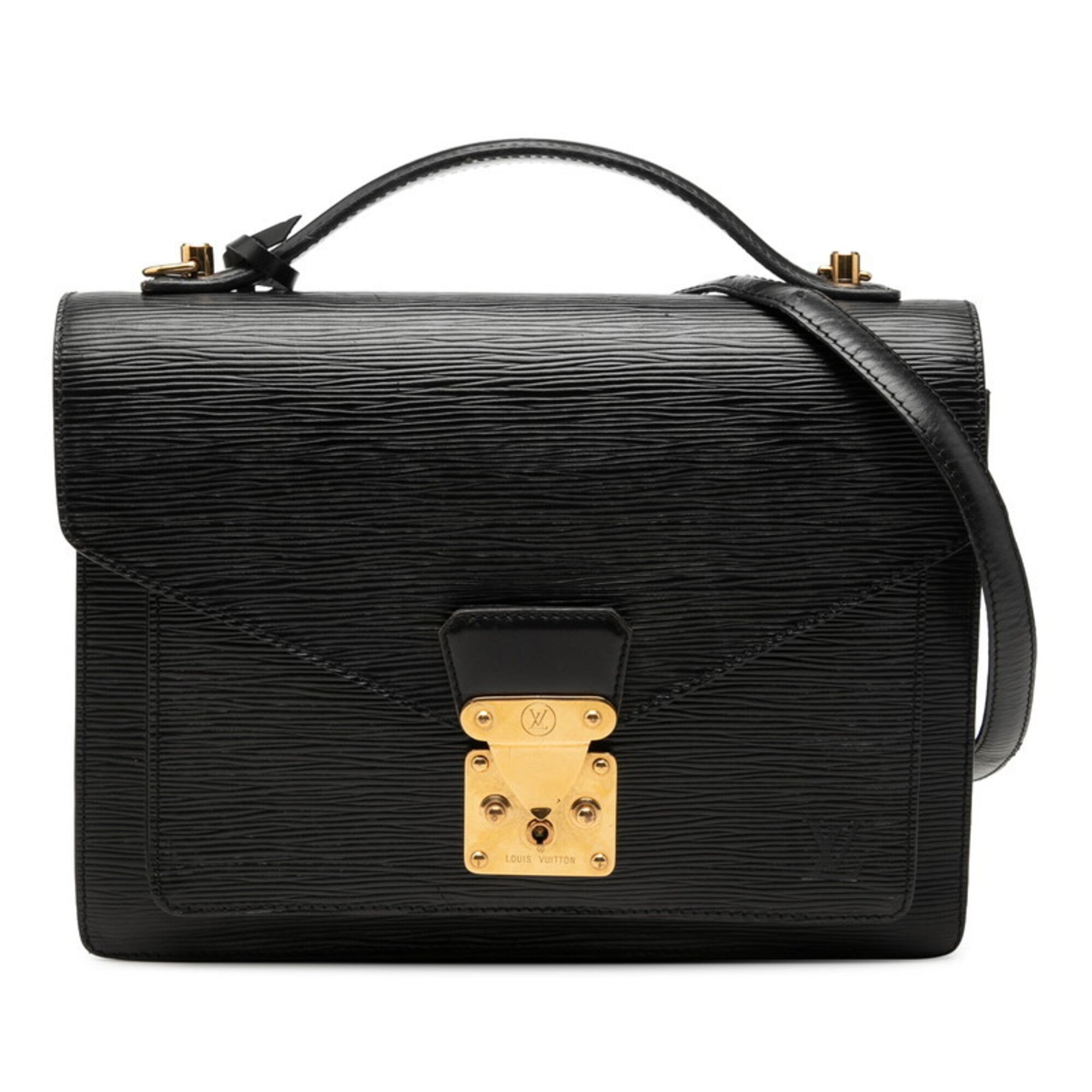 Louis Vuitton Black Noir Leather Handbag Shoulder Bag (Pre-Owned)