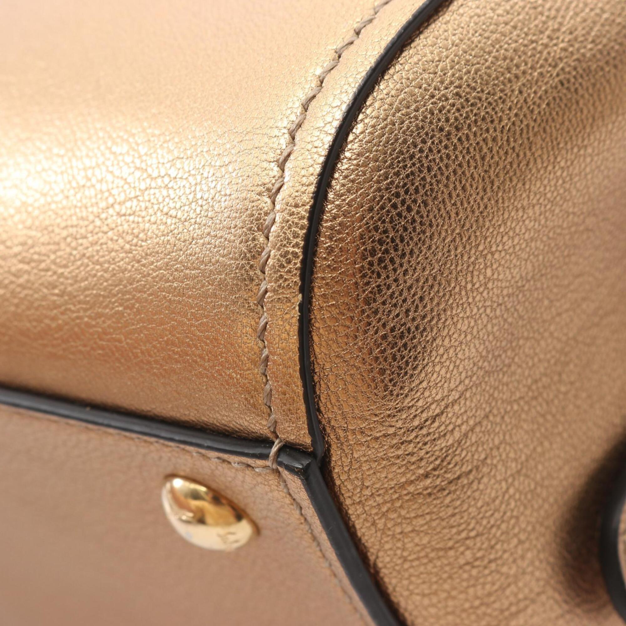 Salvatore Ferragamo Gold Leather Handbag (Pre-Owned)
