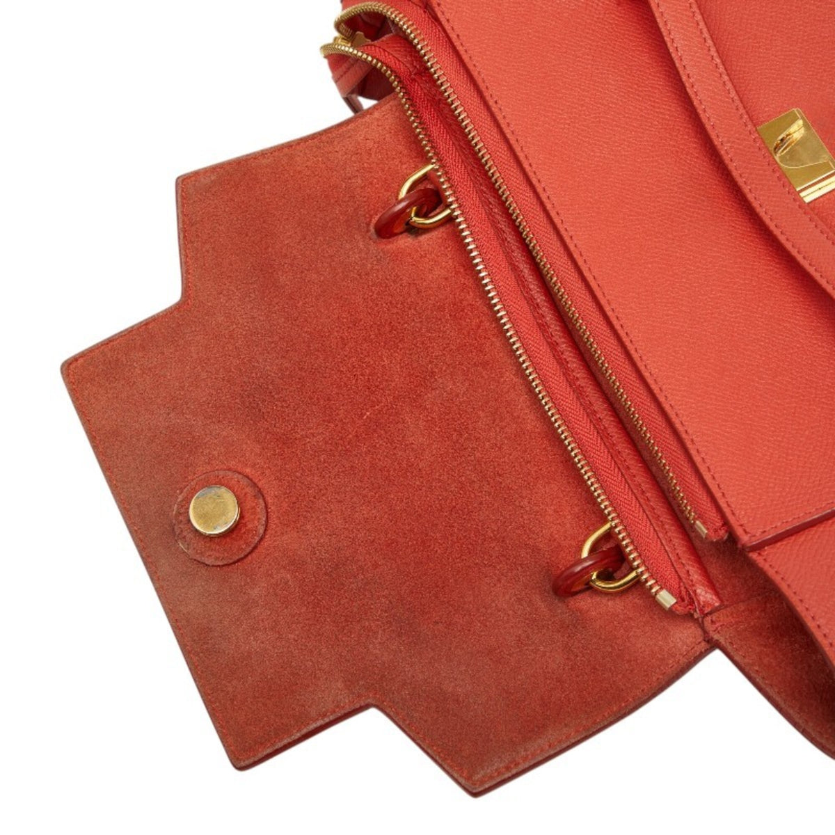Celine Orange Leather Handbag Shoulder Bag (Pre-Owned)