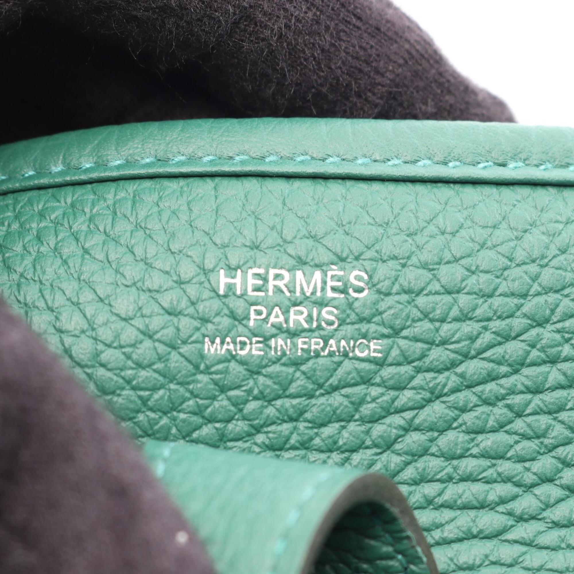 Hermes Green Taurillon Clemence Leather Leather Handbag Shoulder Bag (Pre-Owned)