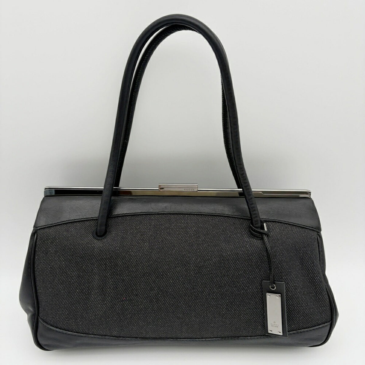 Gucci Black Denim Leather Handbag (Pre-Owned)