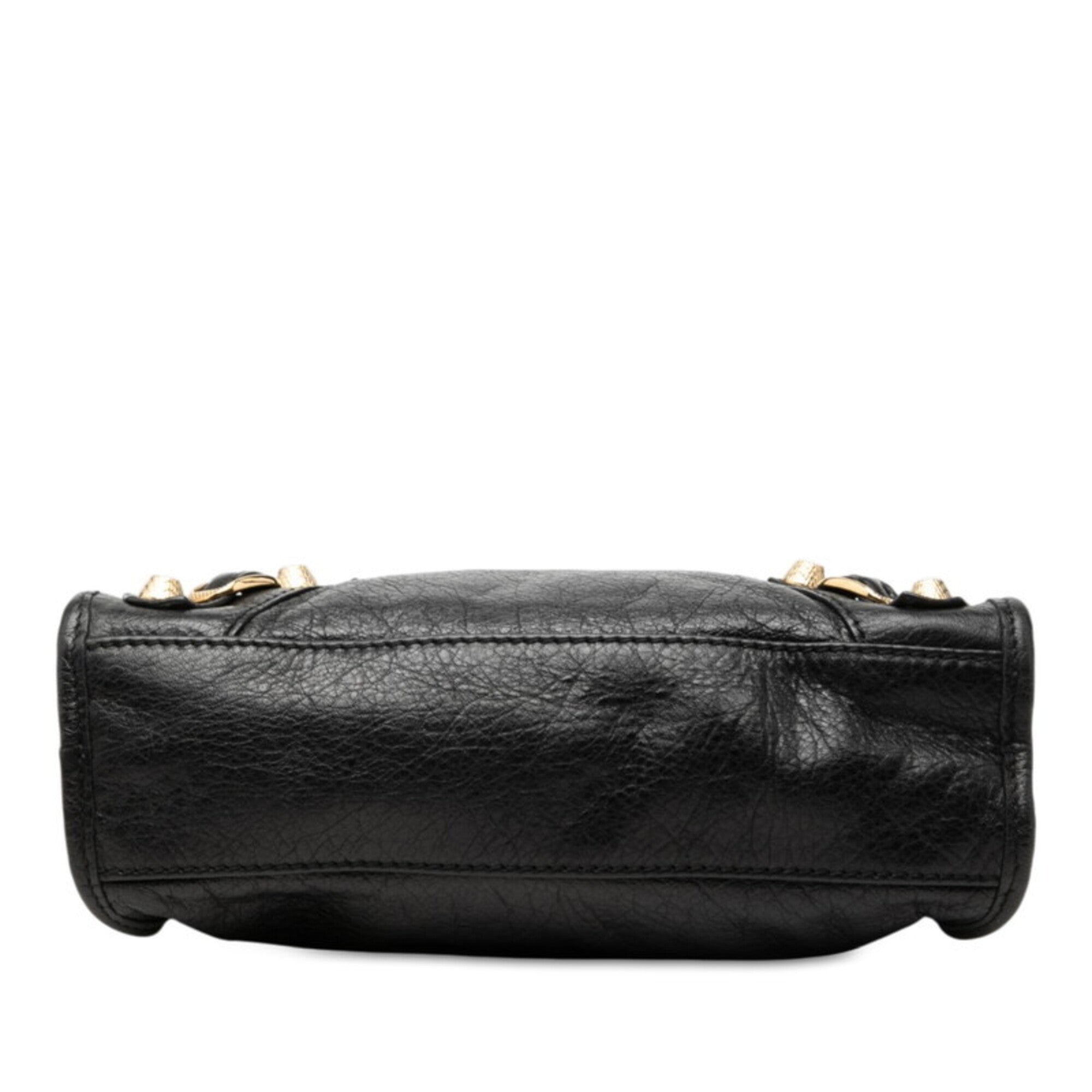 Balenciaga Black Leather Handbag Shoulder Bag (Pre-Owned)