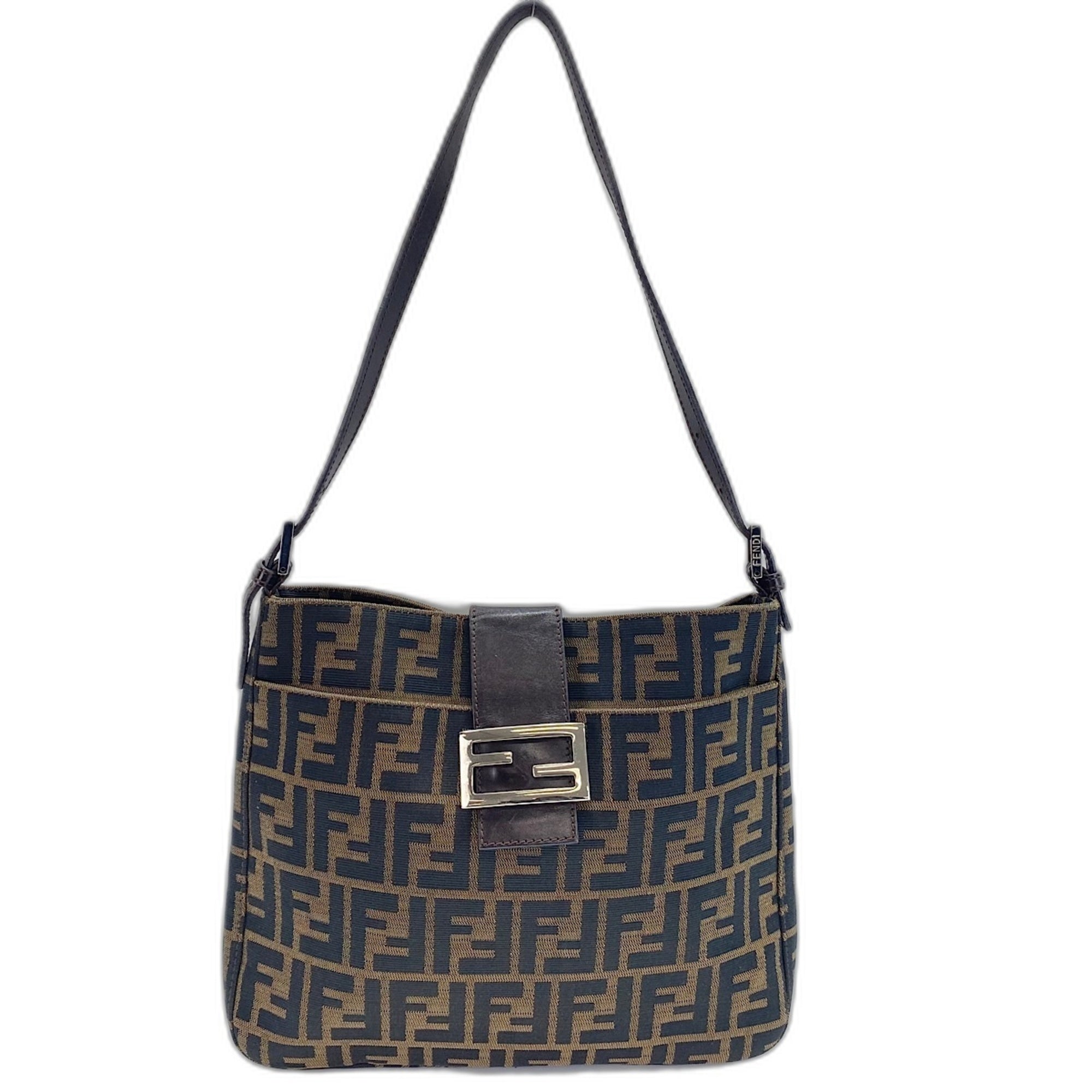 Fendi Brown Canvas Shoulder Bag (Pre-Owned)
