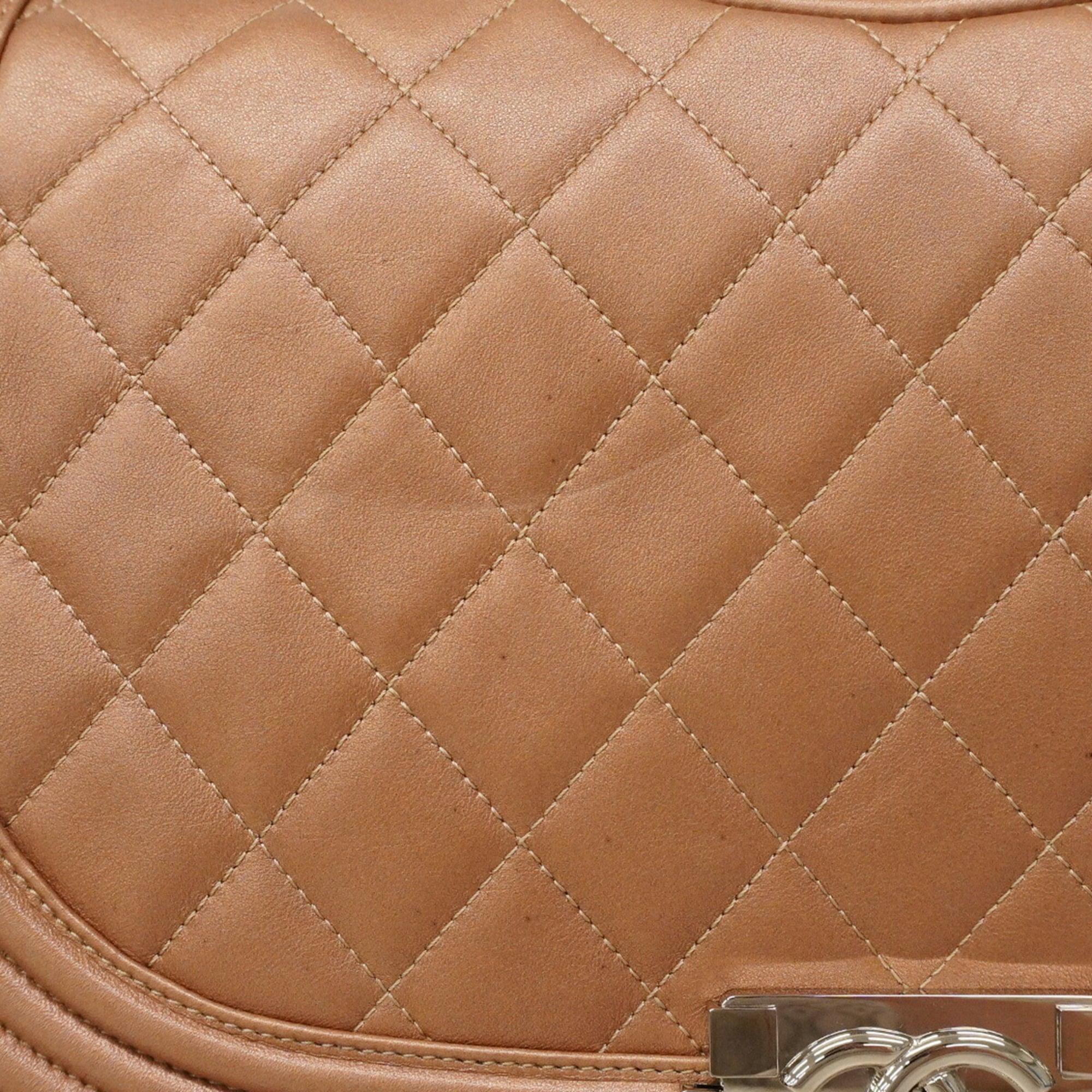 Chanel Pink Beige Leather Handbag (Pre-Owned)