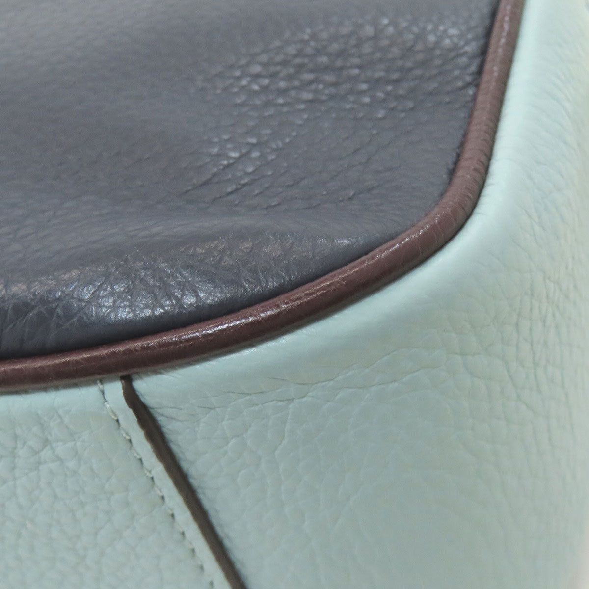 Coach Light Blue Navy White Leather Shoulder Bag (Pre-Owned)