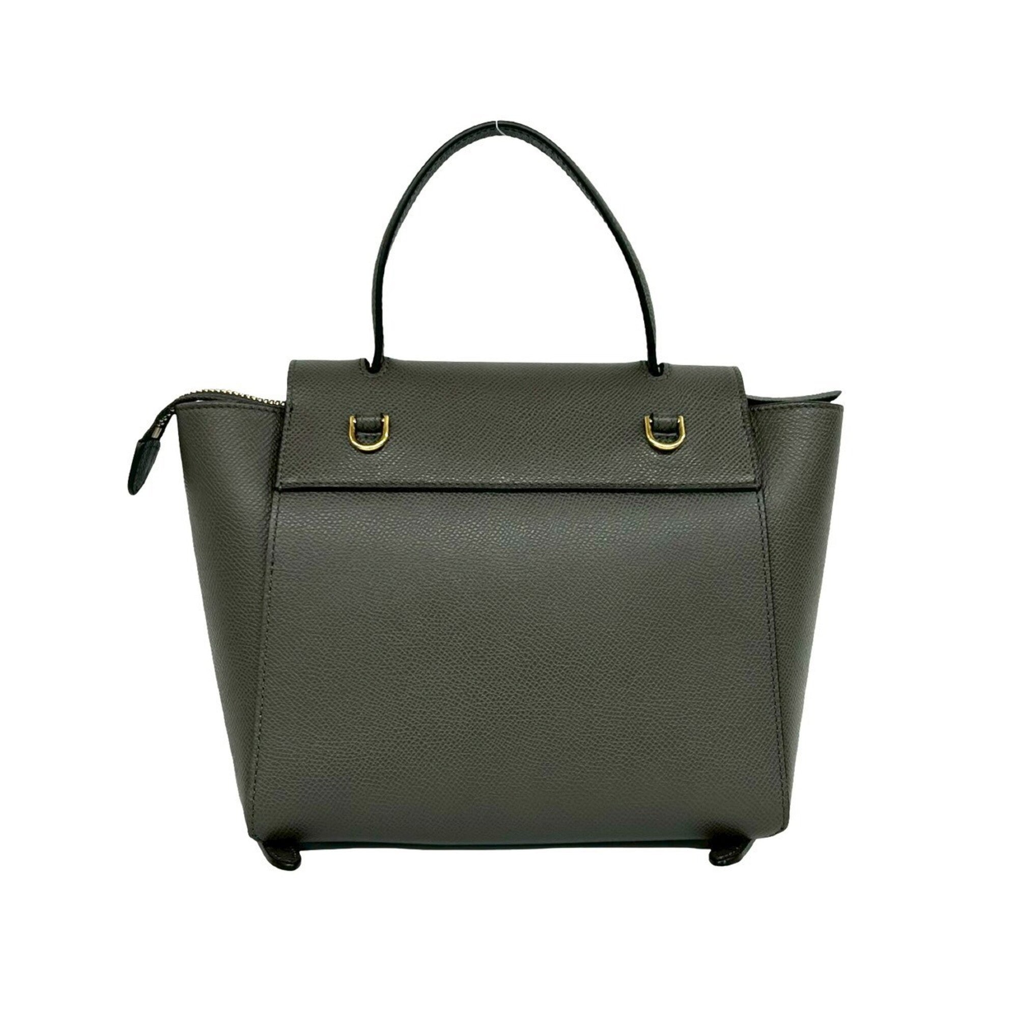Celine Gray Leather Handbag Shoulder Bag Tote Bag (Pre-Owned)
