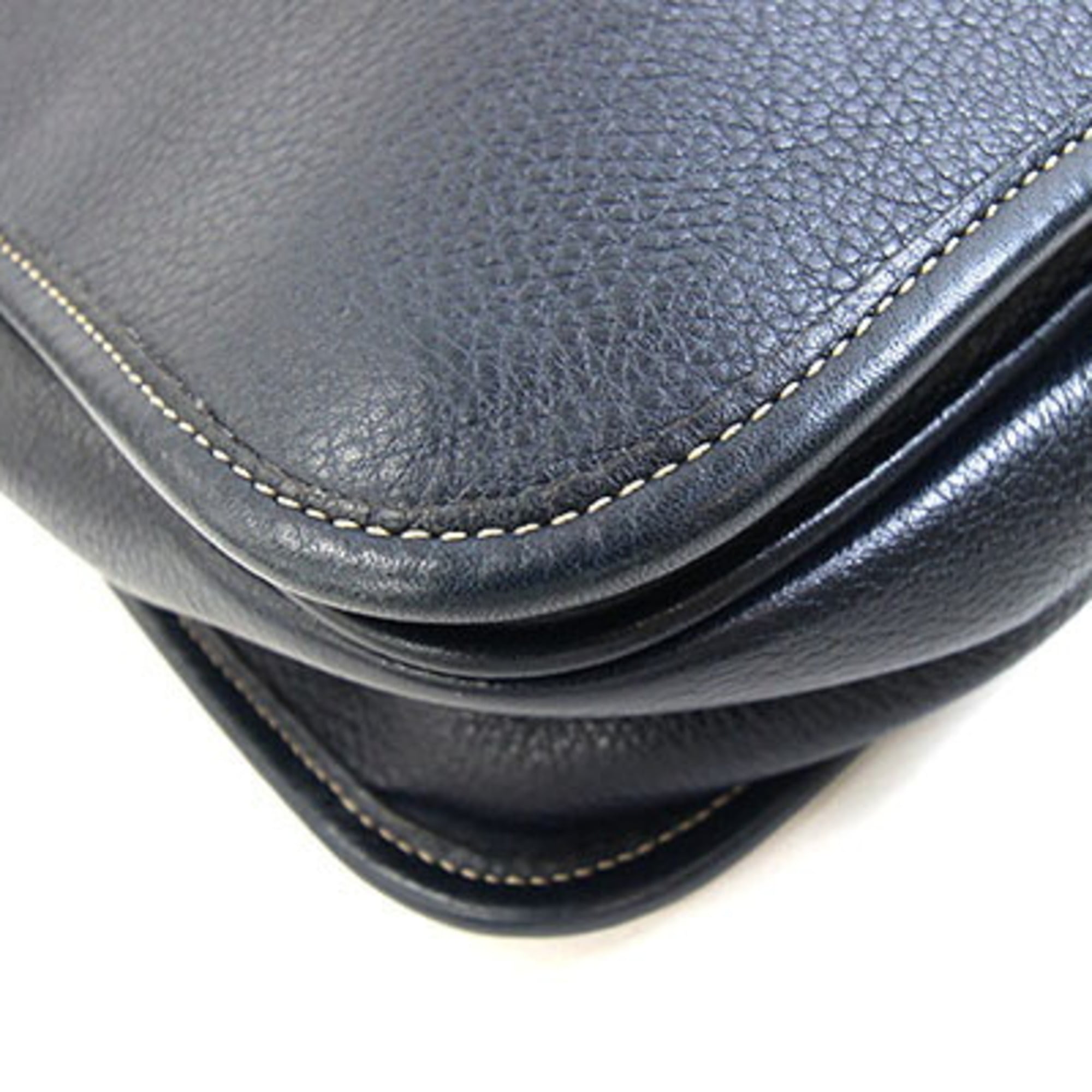 Gucci Navy Leather Handbag Shoulder Bag (Pre-Owned)