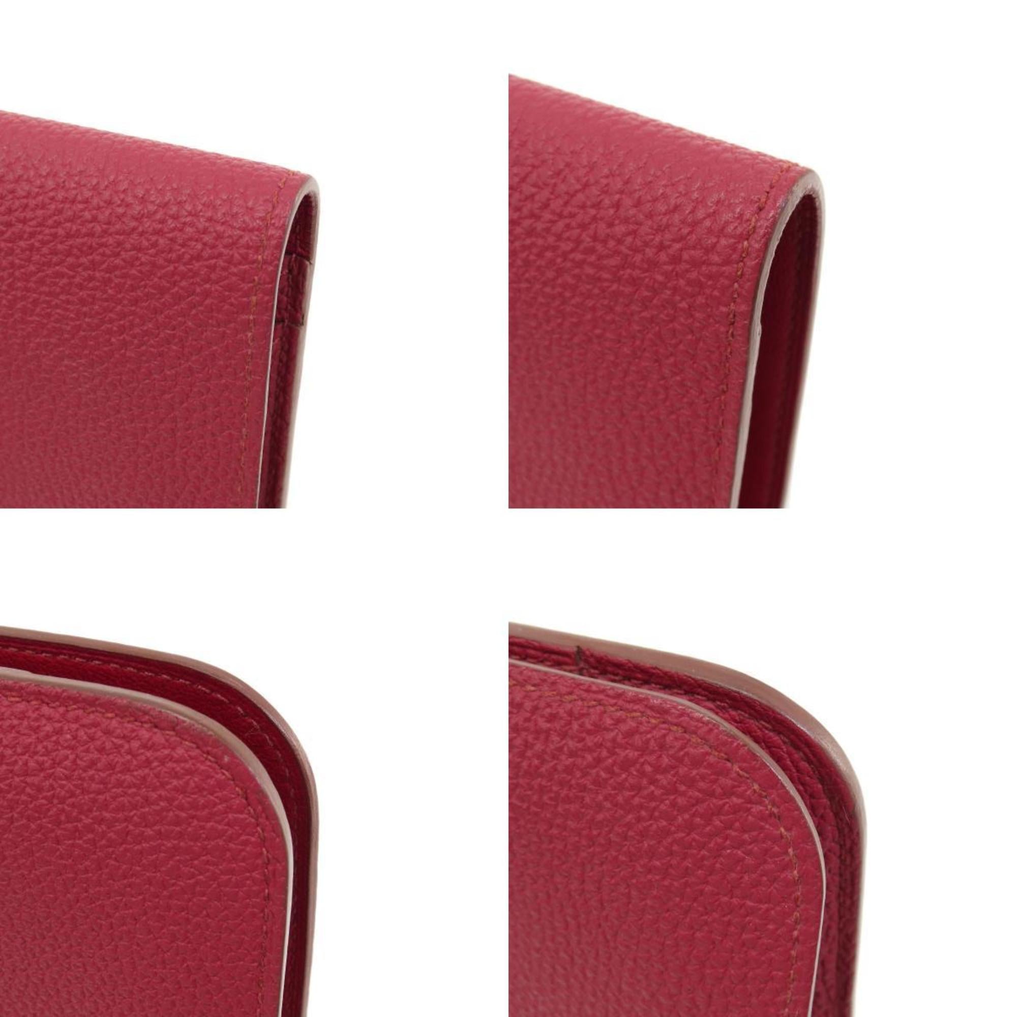 Hermes Bordeaux Togo Leather Long Wallet (Bi-Fold) (Pre-Owned)