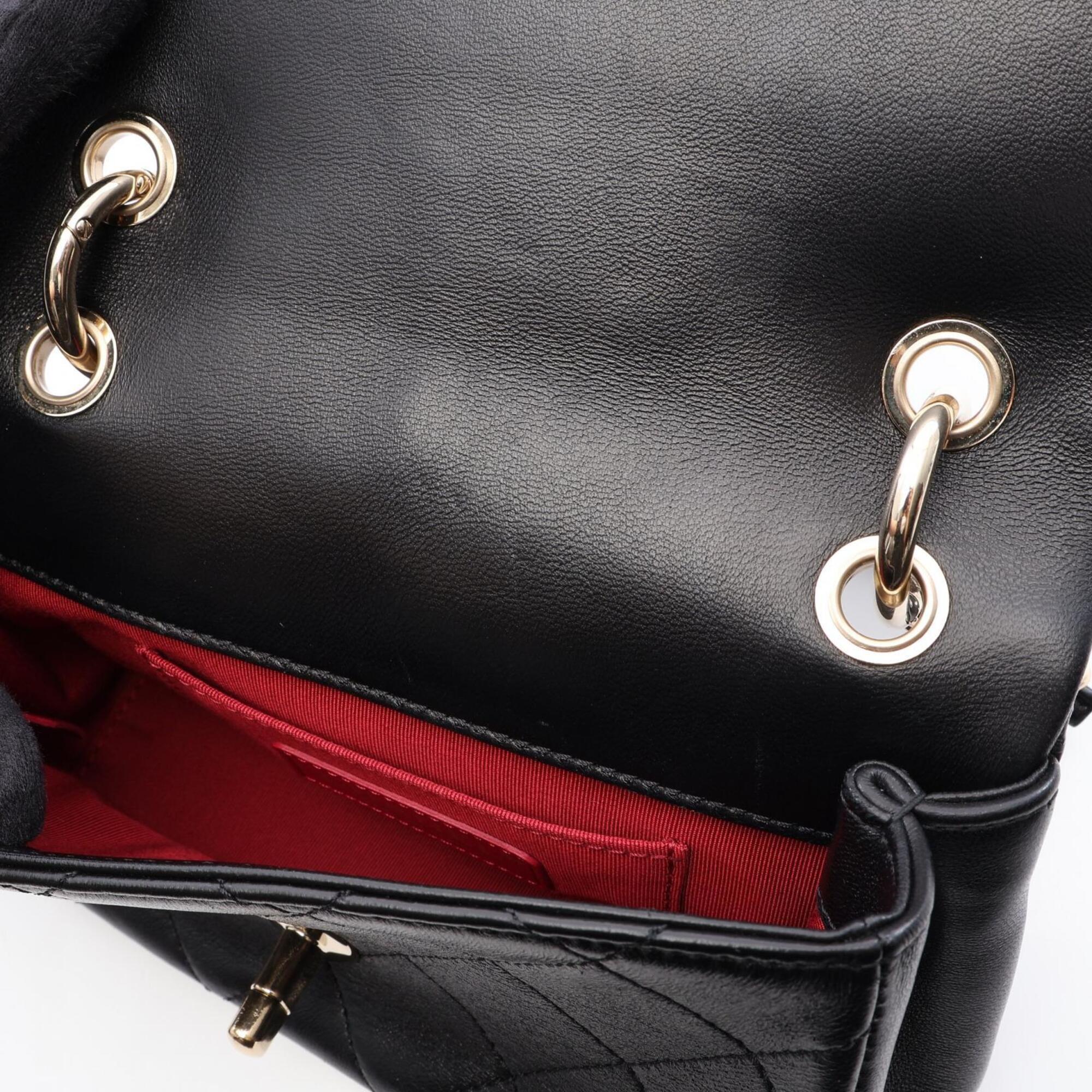 Chanel Black Leather Handbag Shoulder Bag (Pre-Owned)