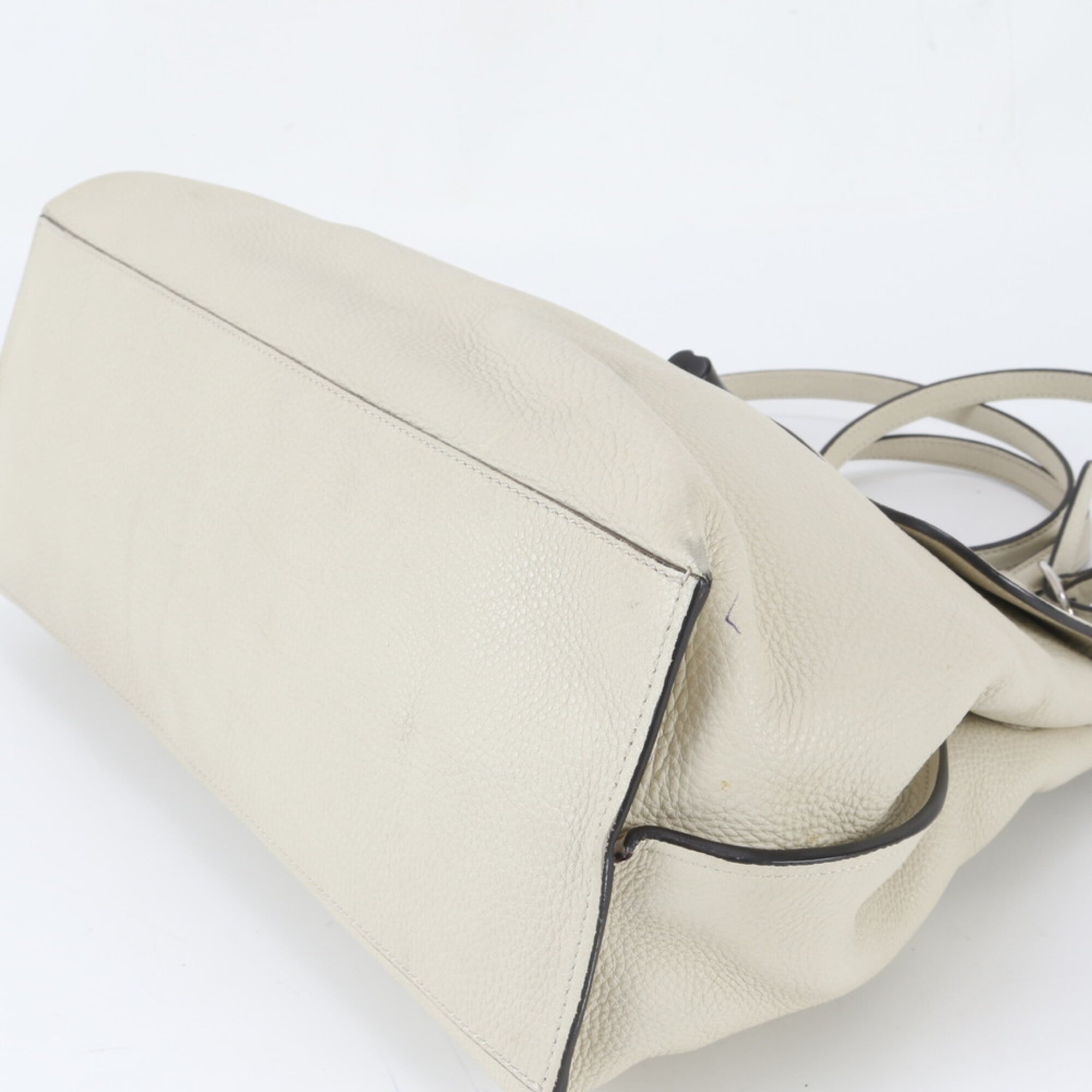 Gucci Bamboo Beige Cream Leather Handbag Shoulder Bag (Pre-Owned)