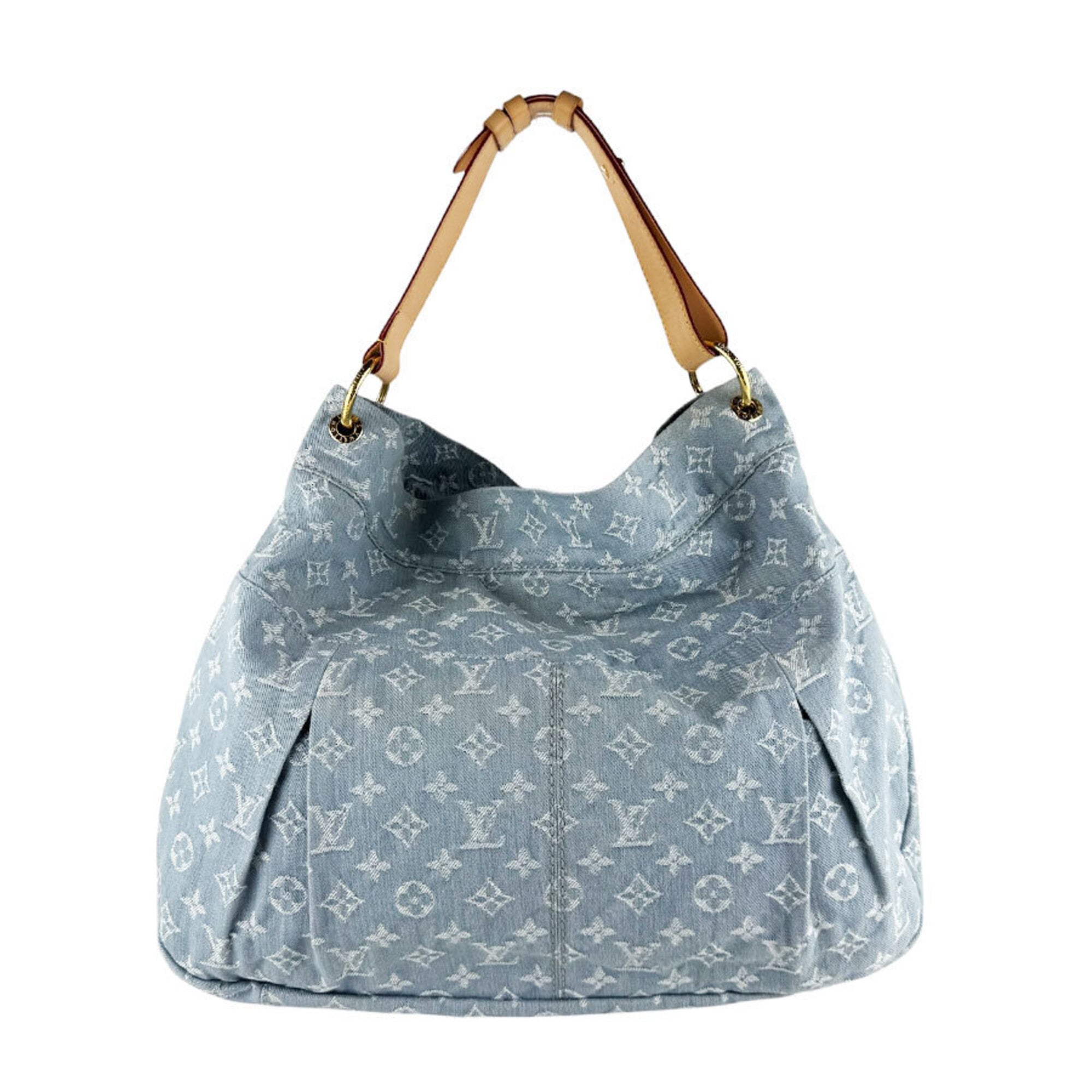 Louis Vuitton Light Blue Monogram Denim Handbag (Pre-Owned)