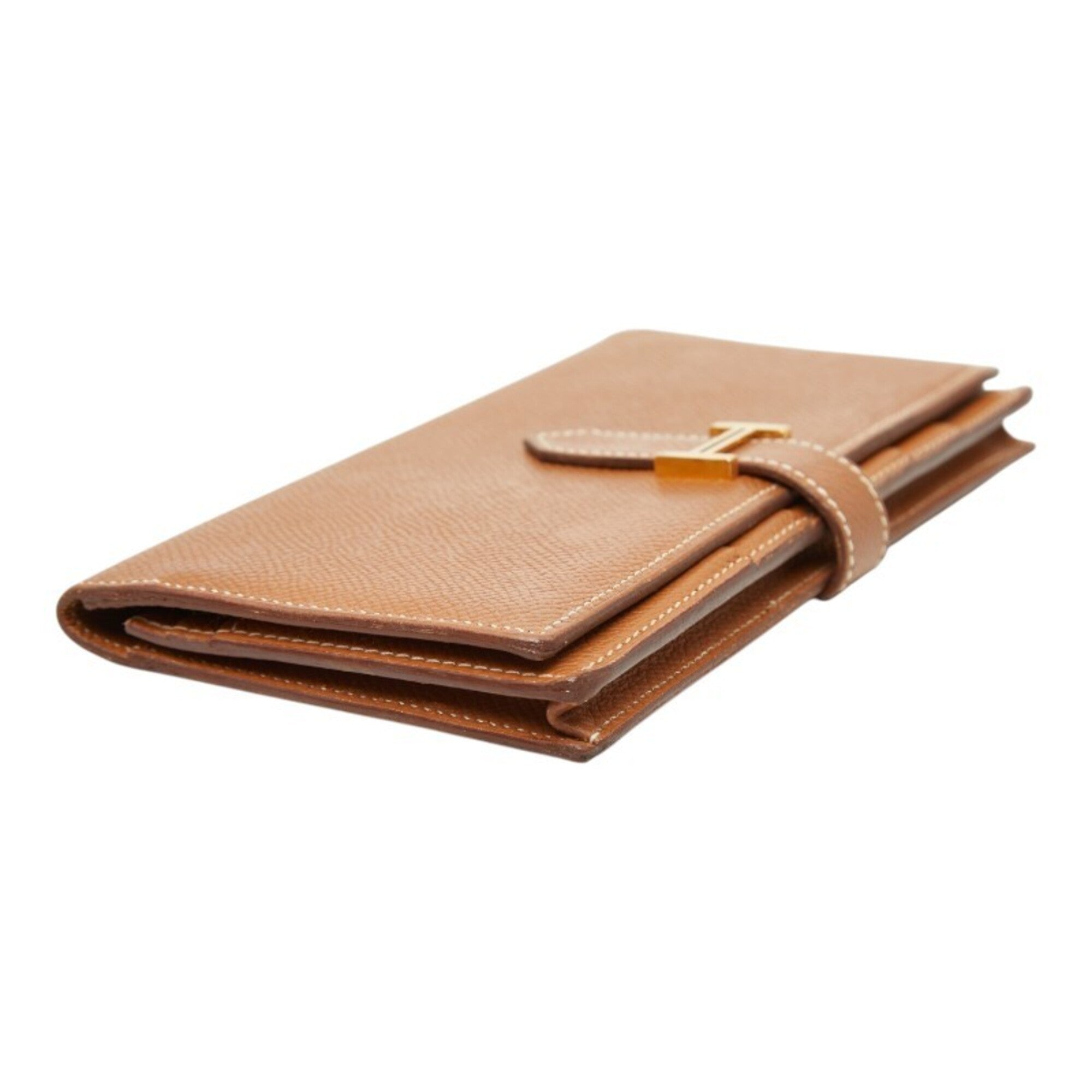 Hermes Brown Epsom Leather Long Wallet (Bi-Fold) (Pre-Owned)