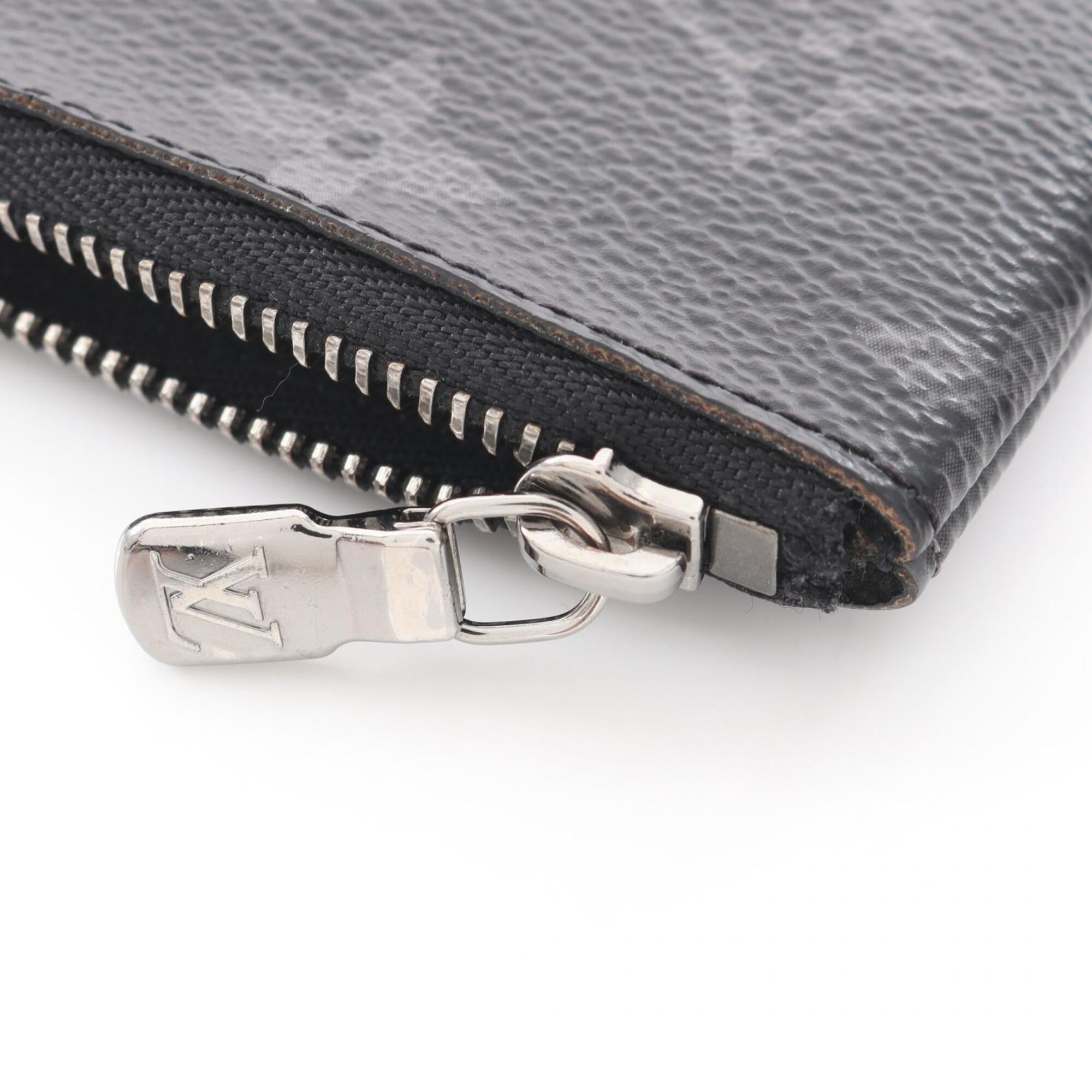Louis Vuitton Black Gray Pvc Coin Purse/Coin Case (Pre-Owned)