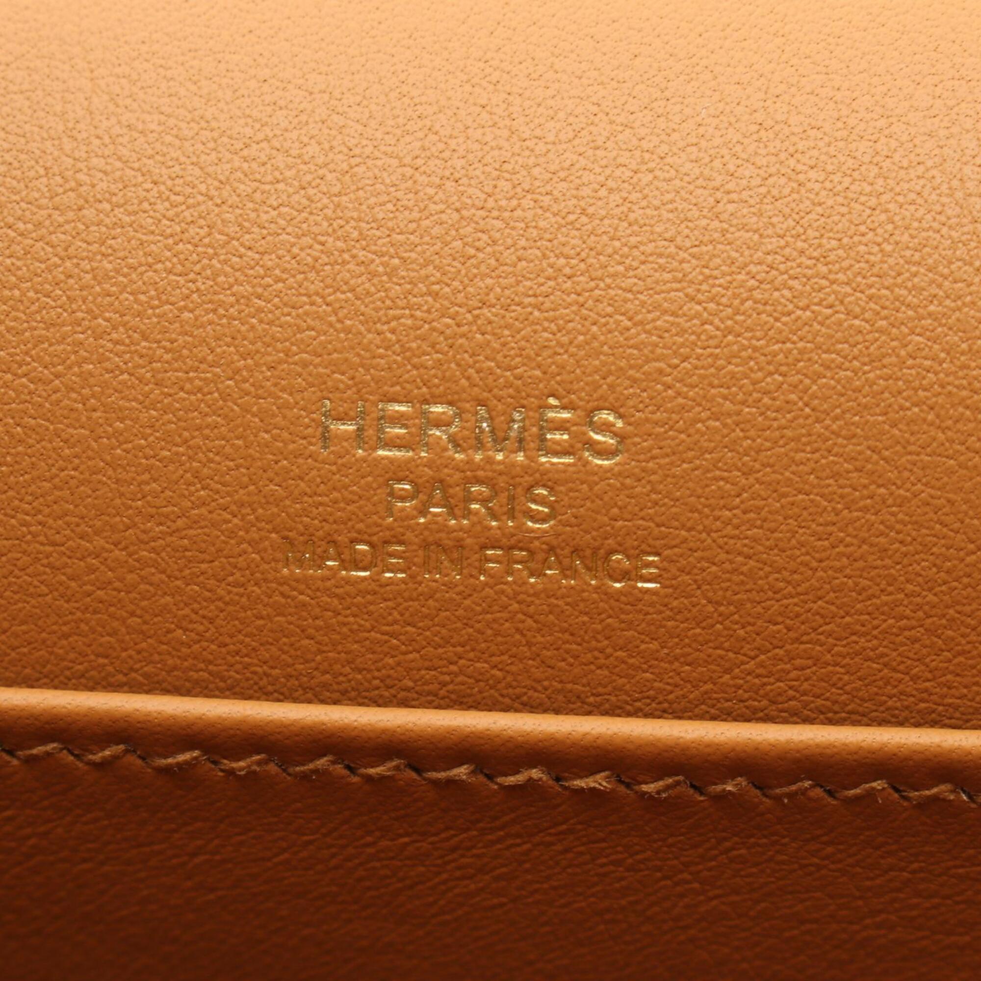 Hermes Brown Chevre Leather Leather Handbag Shoulder Bag (Pre-Owned)