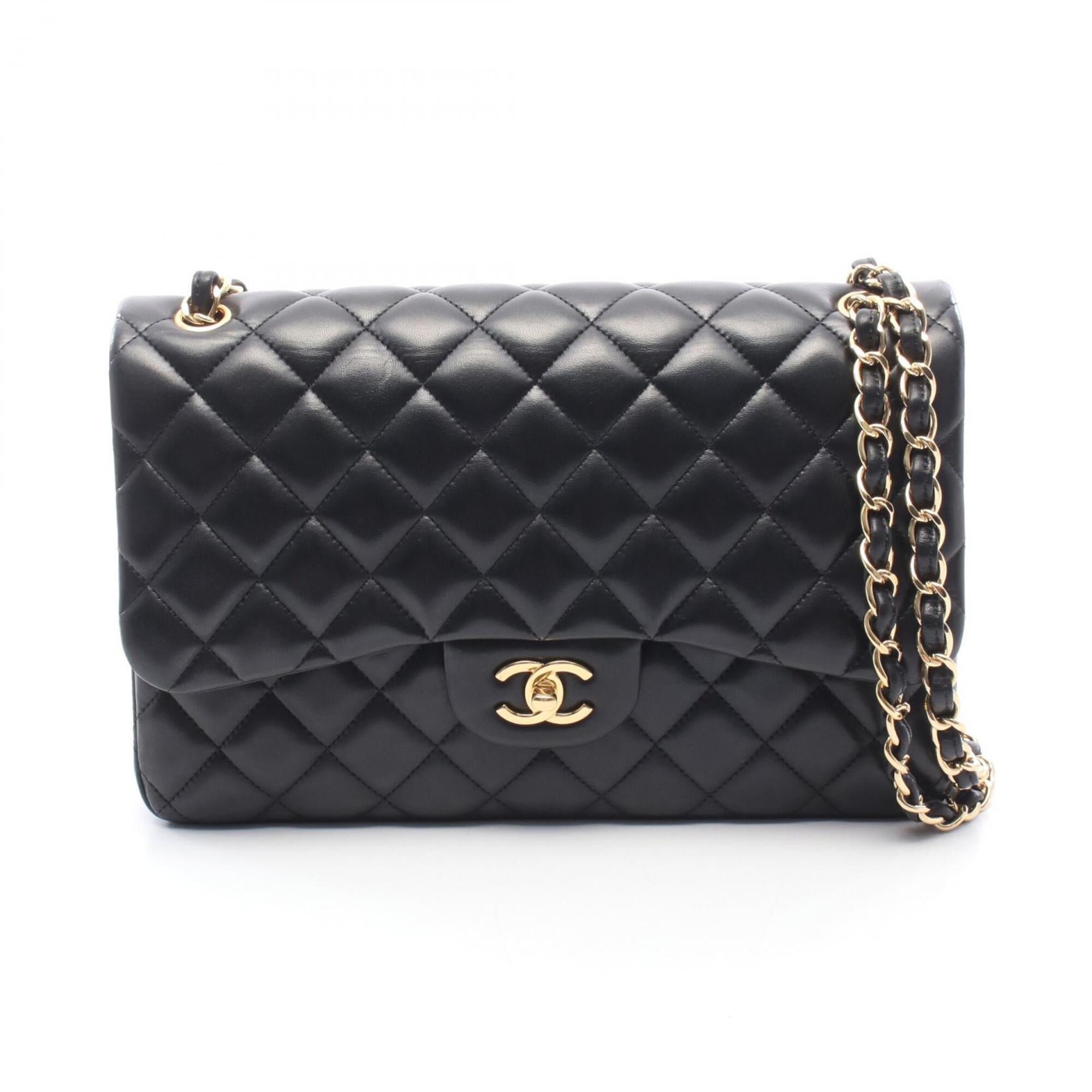 Chanel Black Leather Handbag Shoulder Bag (Pre-Owned)