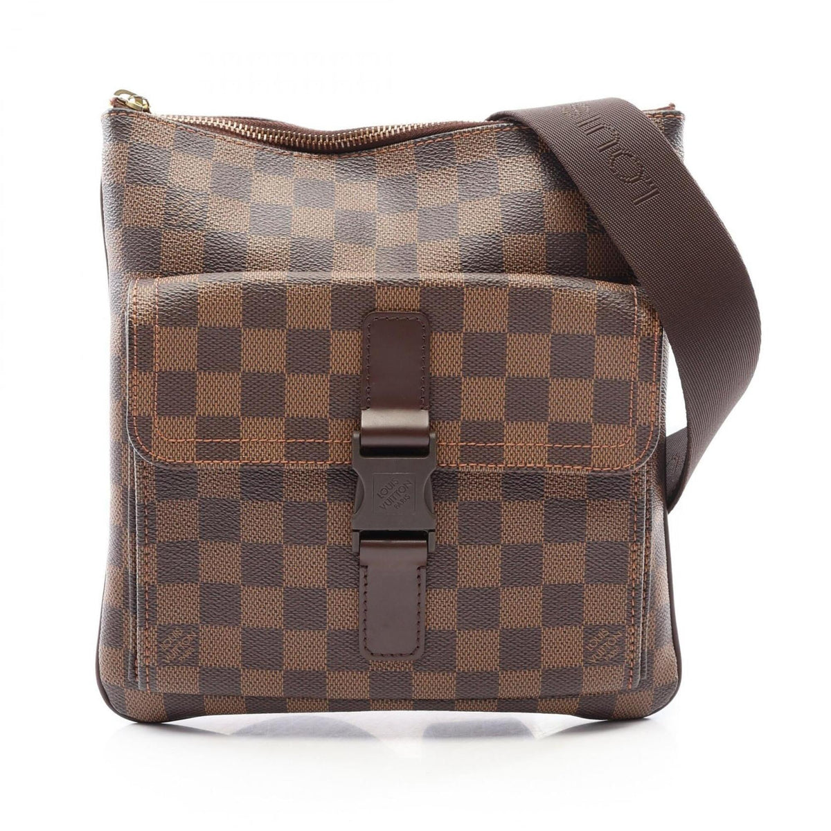 Louis Vuitton Brown Ebene Coated Canvas Leather Handbag Shoulder Bag (Pre-Owned)