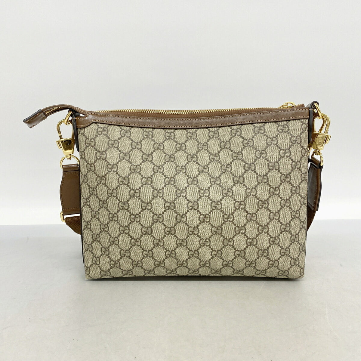 Gucci Beige Brown Pvc Shoulder Bag (Pre-Owned)