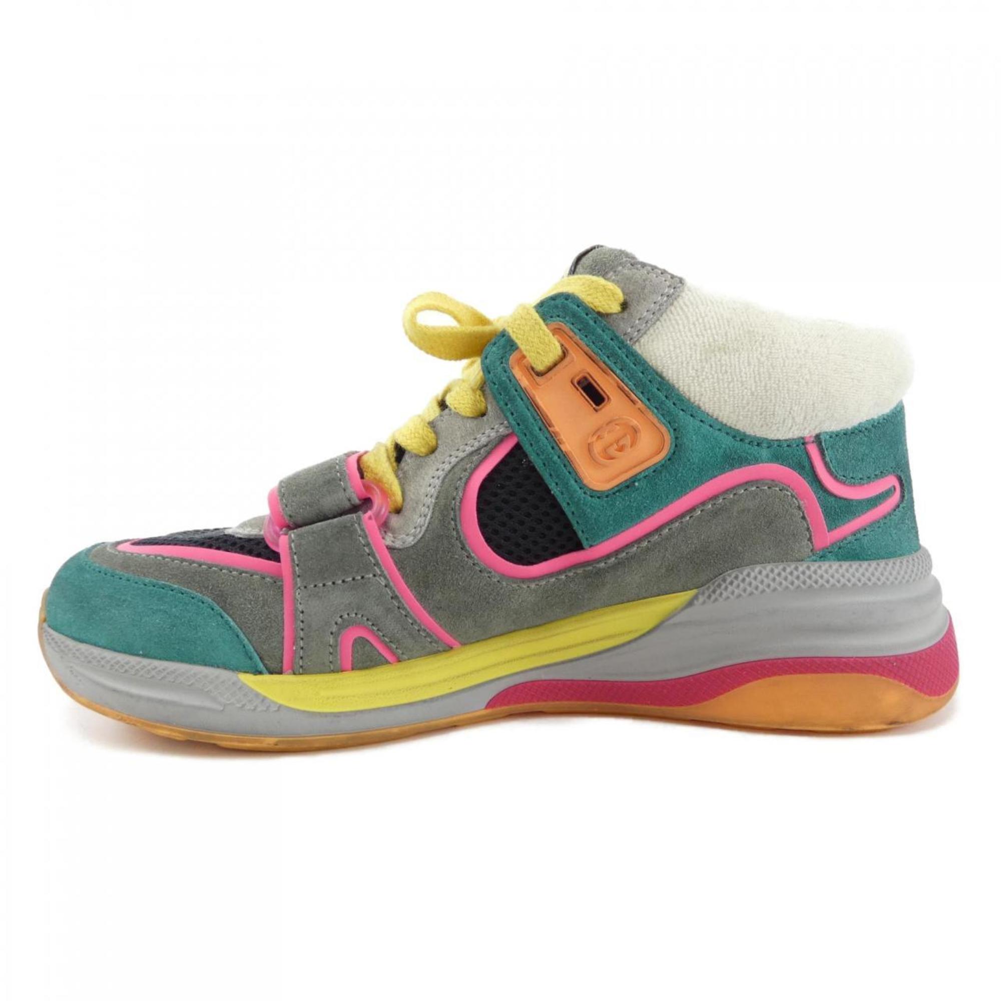 Gucci Gray Green Pink Yellow Sneakers (Pre-Owned)