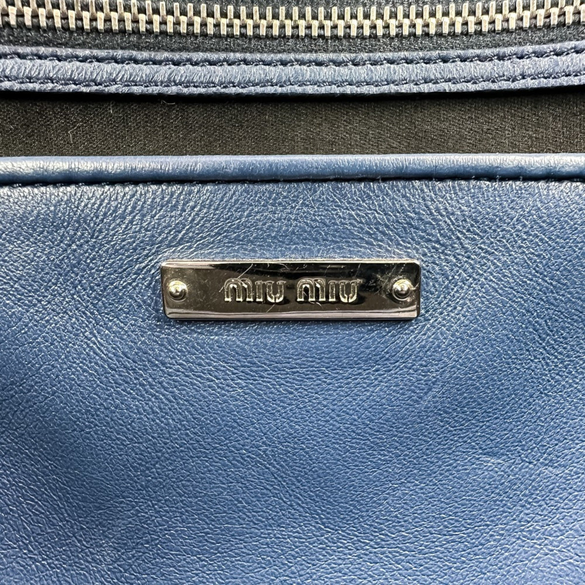 Miu Miu Blue Leather Handbag Shoulder Bag (Pre-Owned)