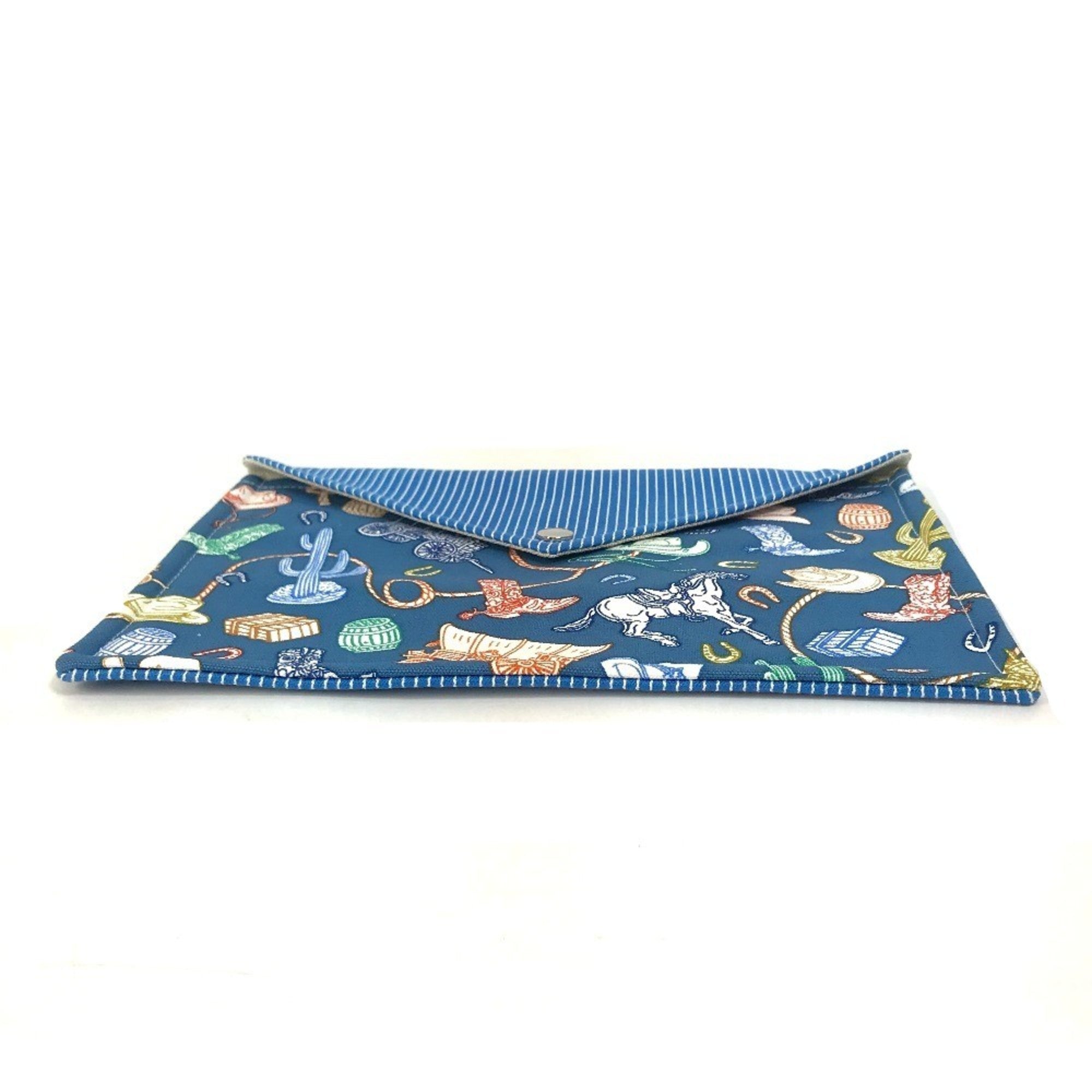 Hermes Blue Cotton Pouch (Pre-Owned)