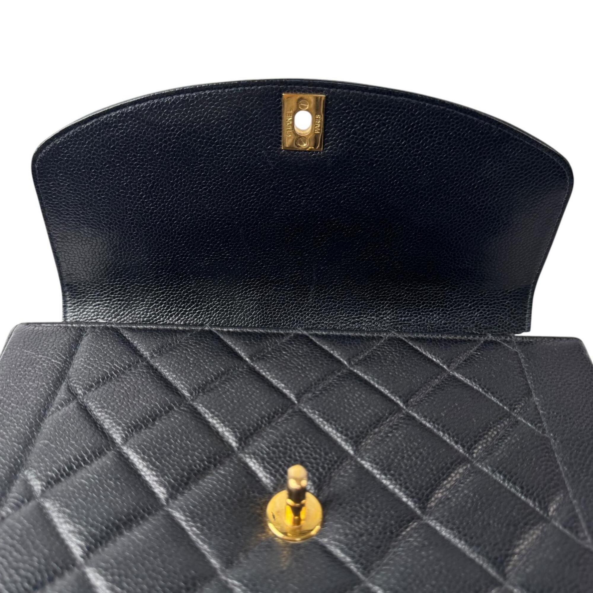 Chanel Black Grained Calfskin Shoulder Bag (Pre-Owned)