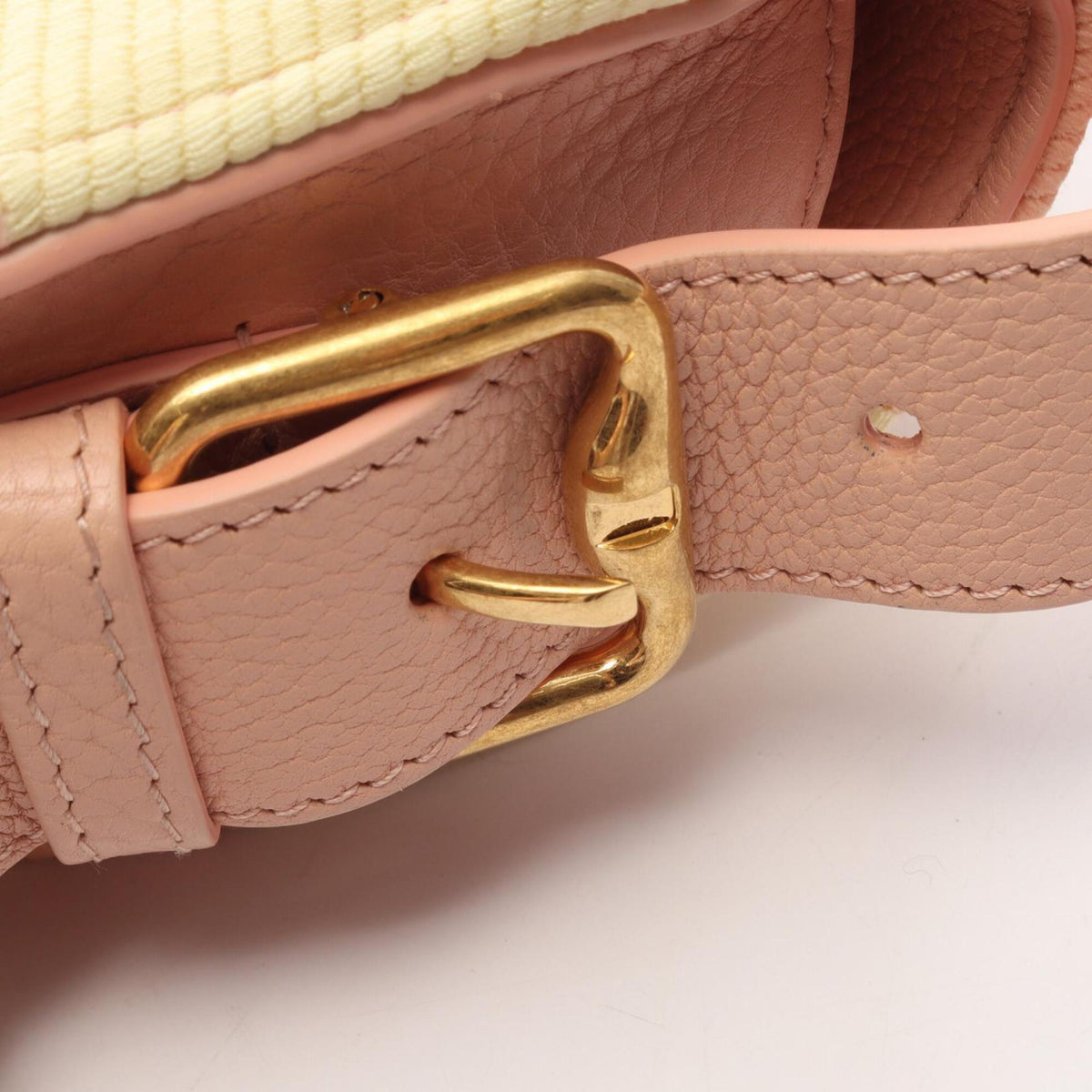 Burberry Pink Yellow Canvas Leather Handbag Shoulder Bag (Pre-Owned)