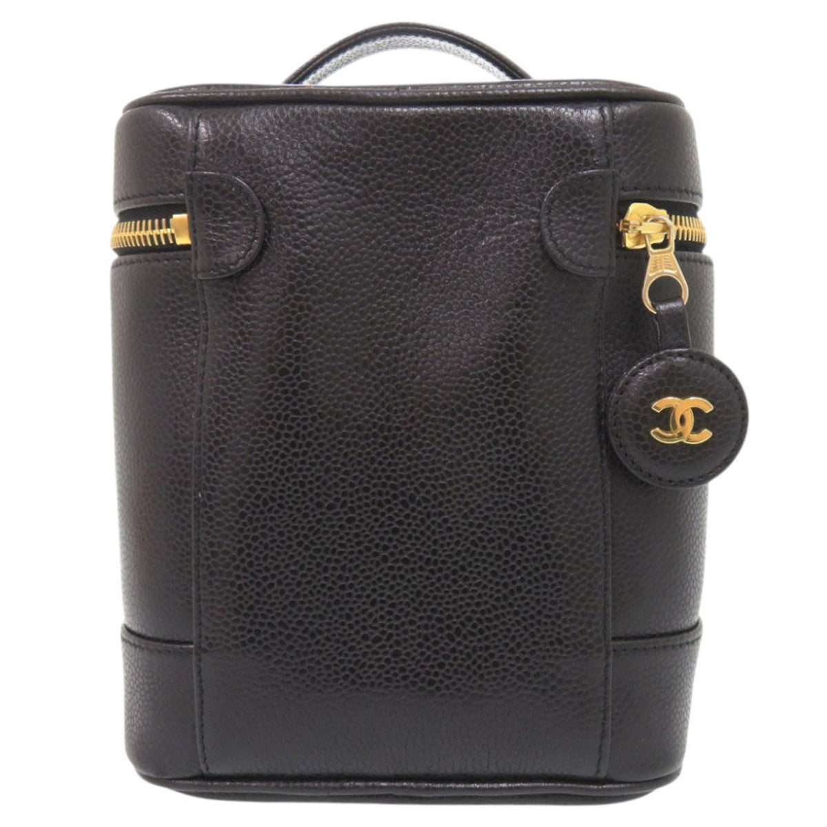 Chanel Black Grained Calfskin Pouch Vanity Bag (Pre-Owned)