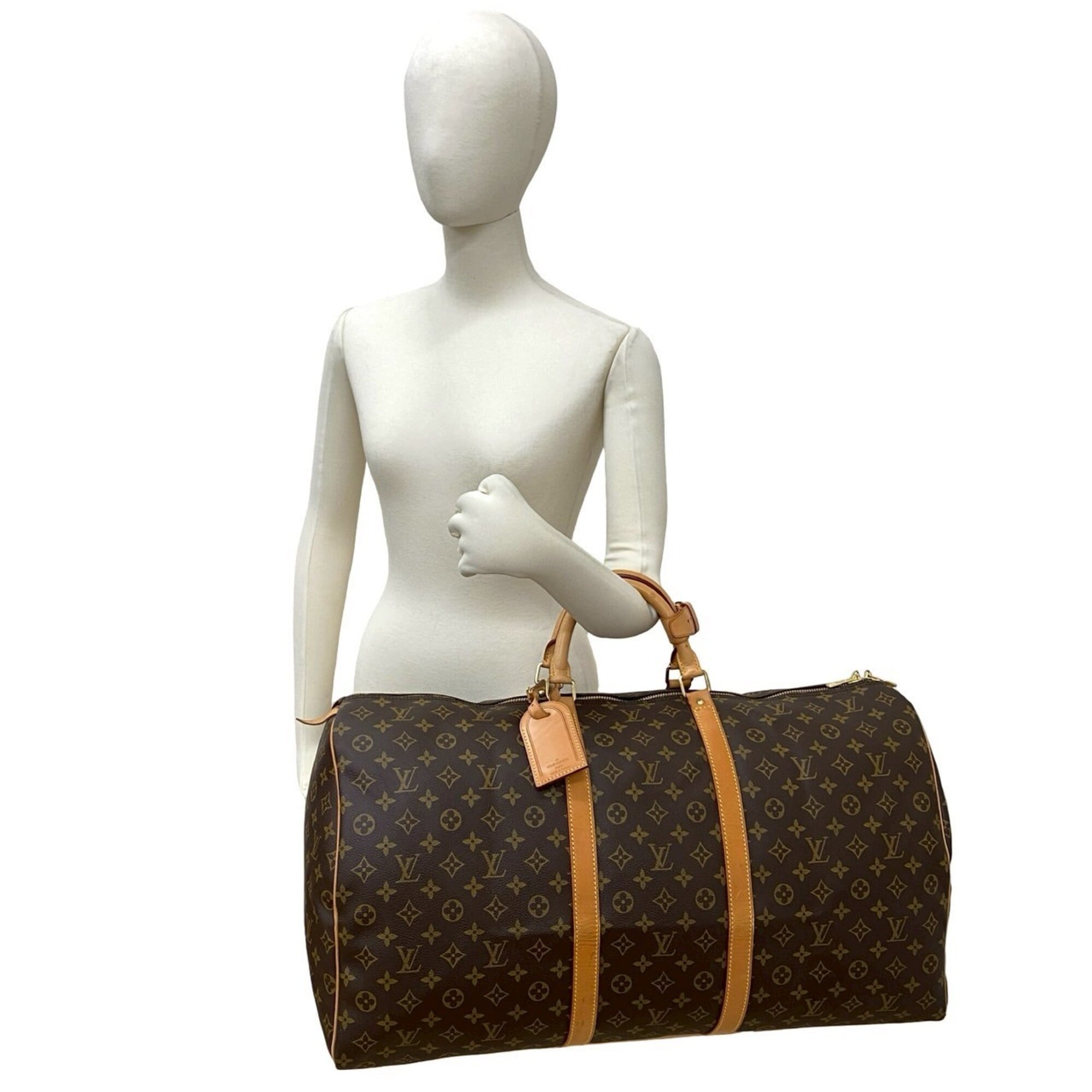 Louis Vuitton Brown Leather Pvc Boston Bag Handbag (Pre-Owned)
