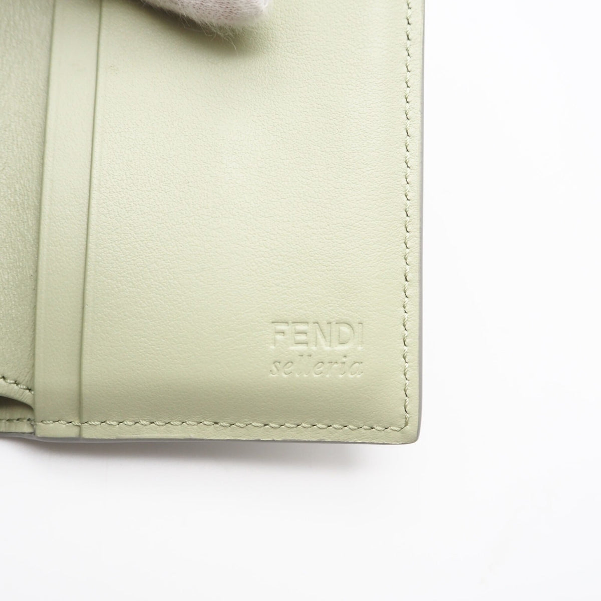Fendi Green Leather Wallet (Tri-Fold) (Pre-Owned)