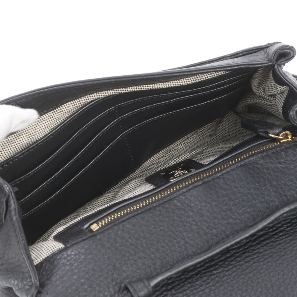 Mcm Black Gold Leather Shoulder Bag (Pre-Owned)