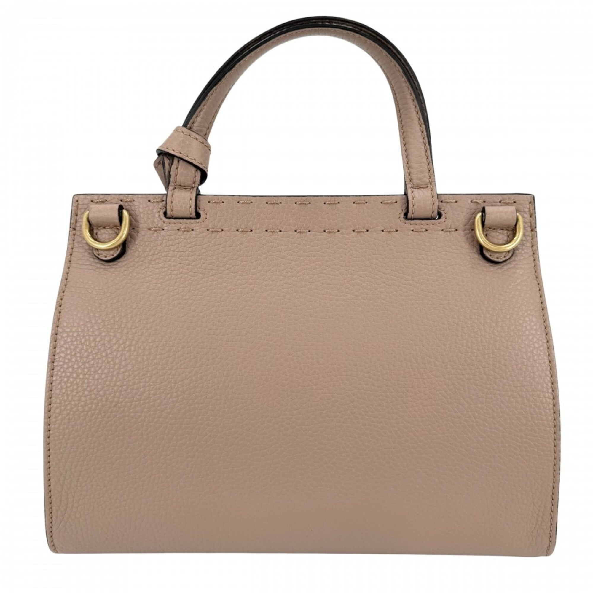Gucci Beige Gold Pink Beige White Leather Handbag Shoulder Bag (Pre-Owned)