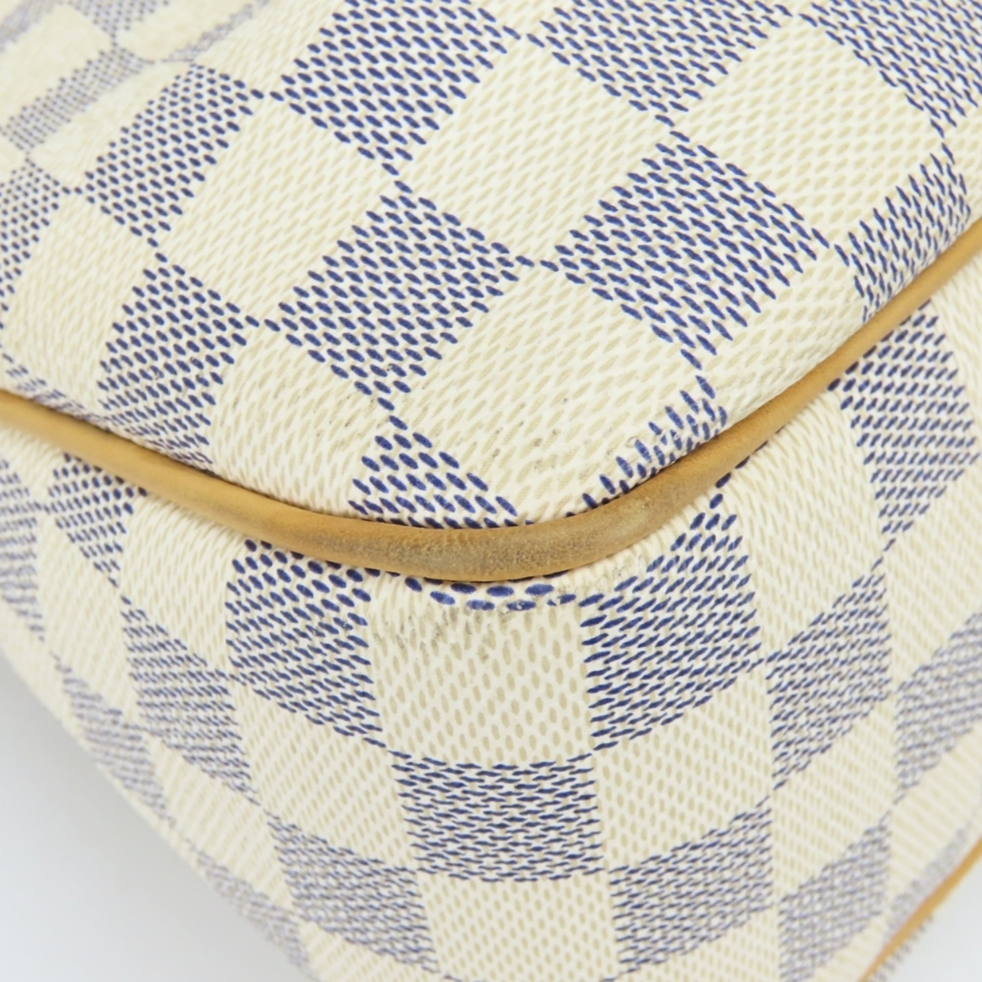 Louis Vuitton Damier Azur White Damier Azur Leather Shoulder Bag (Pre-Owned)
