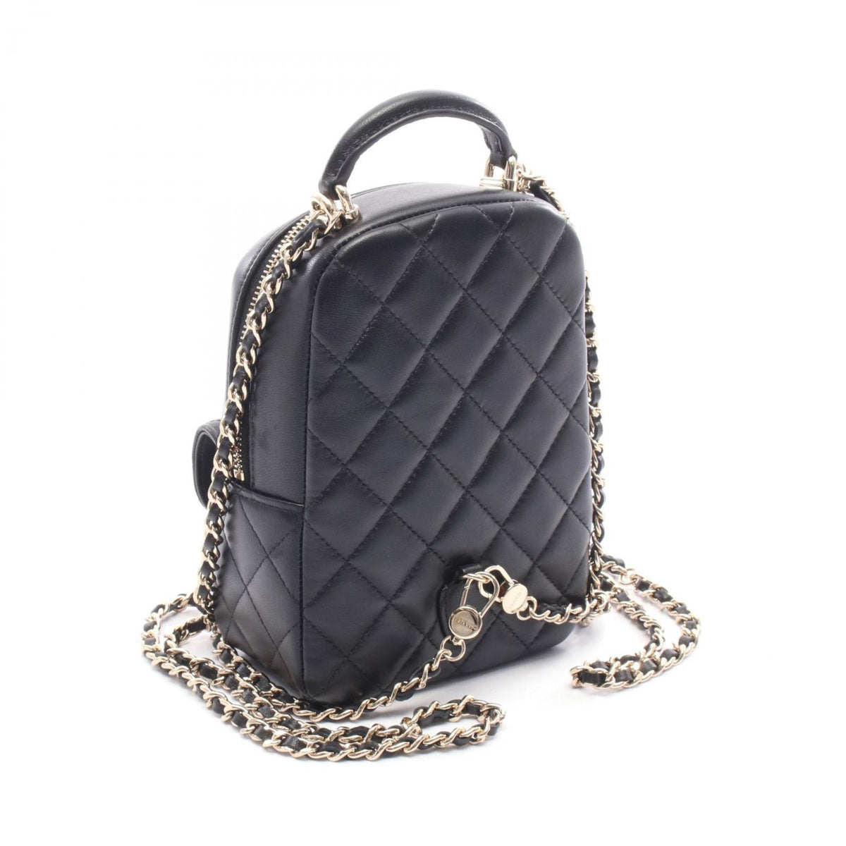 Chanel Black Leather Backpack Handbag (Pre-Owned)