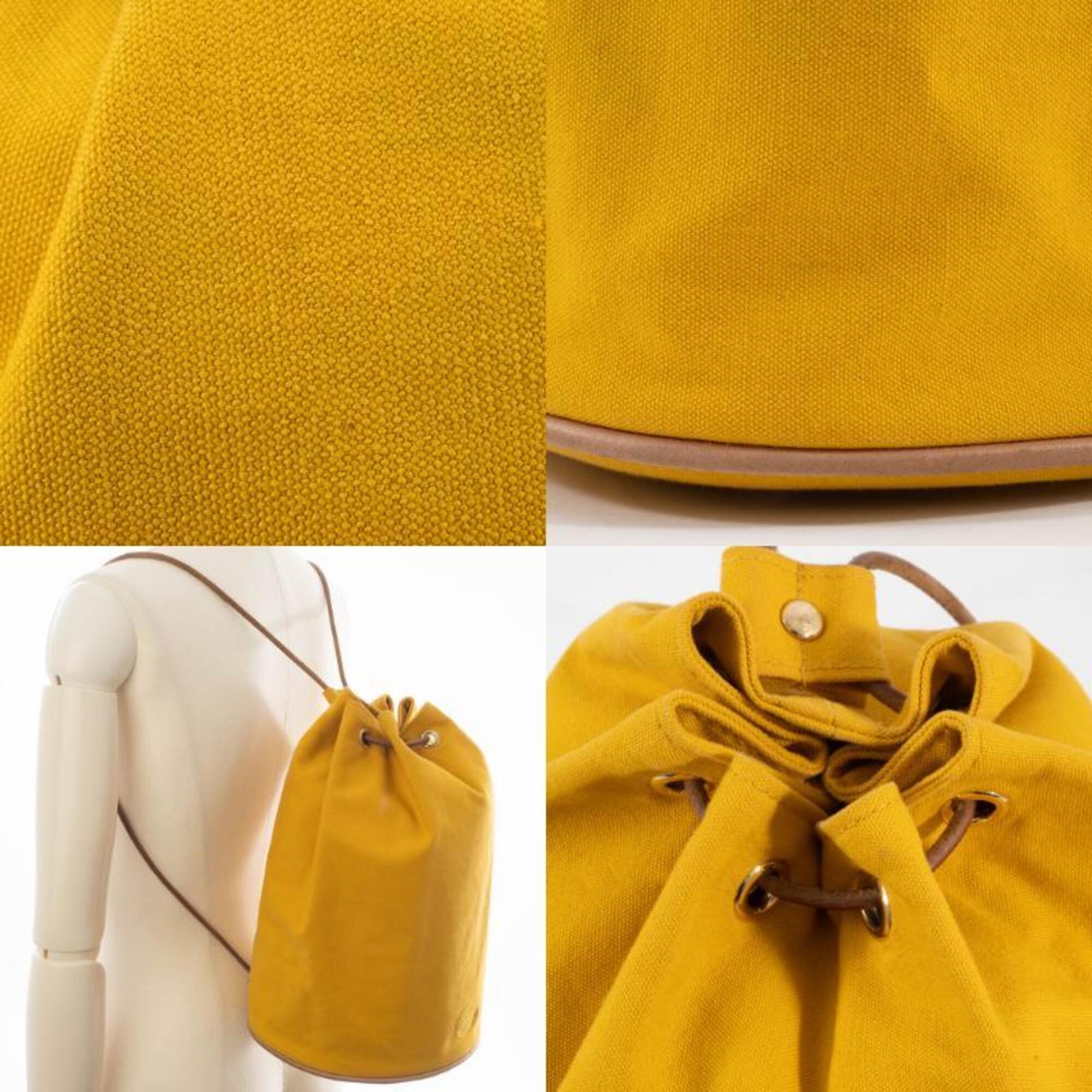 Hermes Polochon Mimil Yellow Cotton 100% Shoulder Bag (Pre-Owned)