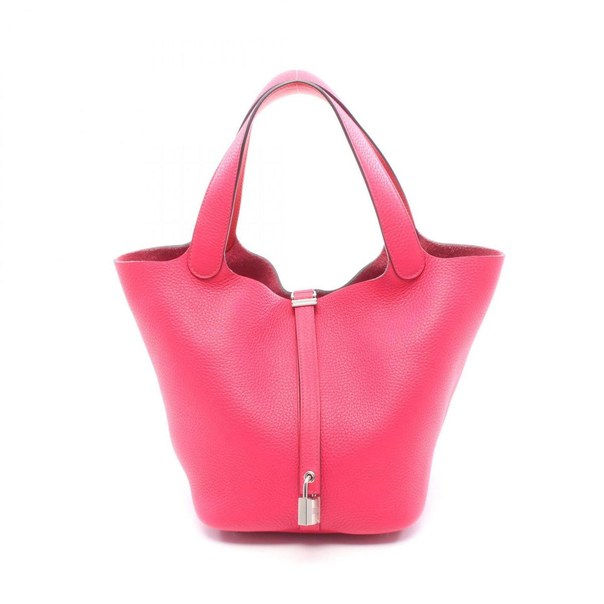 Hermes Pink Red Color Taurillon Clemence Leather Leather Swift Leather Handbag (Pre-Owned)