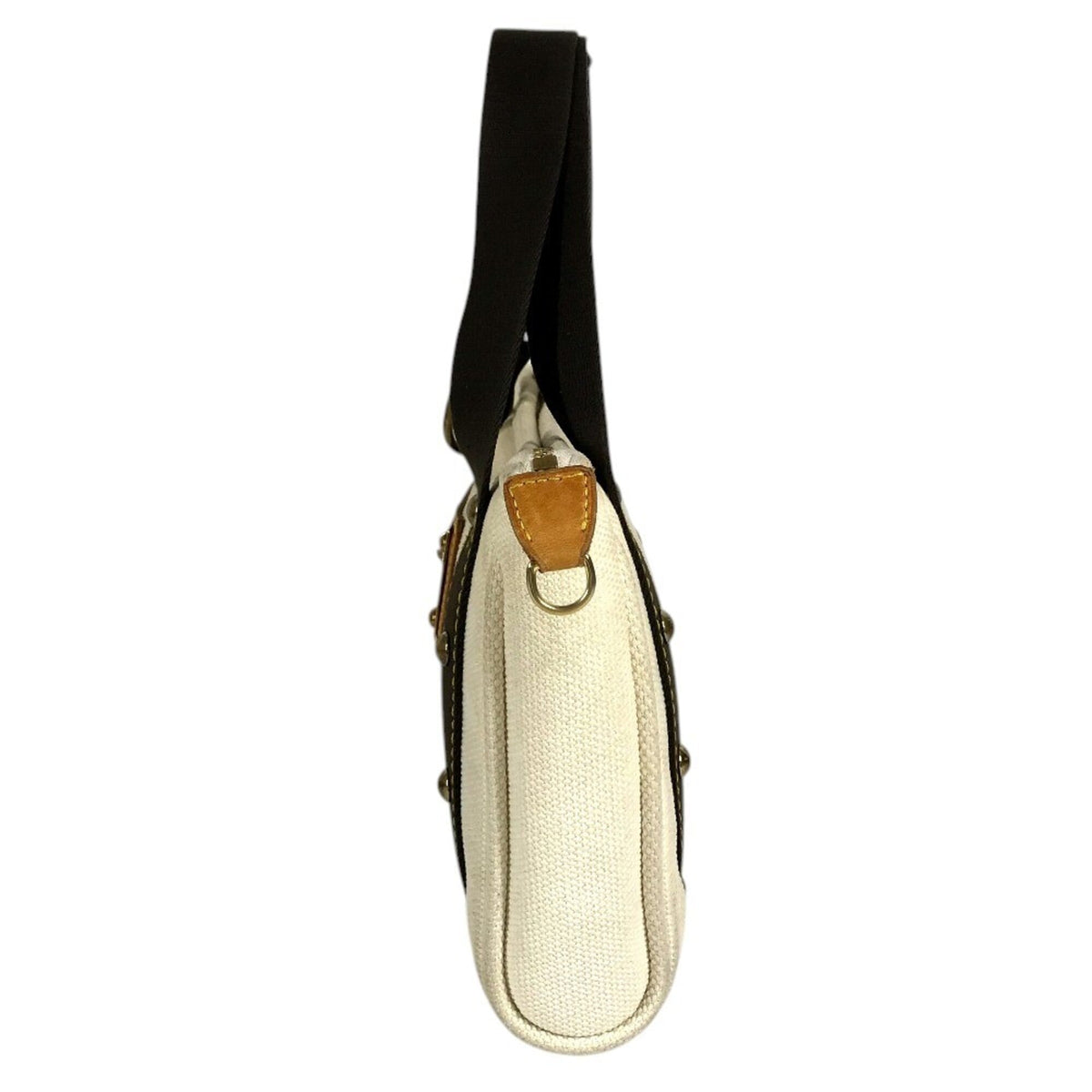 Louis Vuitton Brown White Cotton Handbag Tote Bag (Pre-Owned)