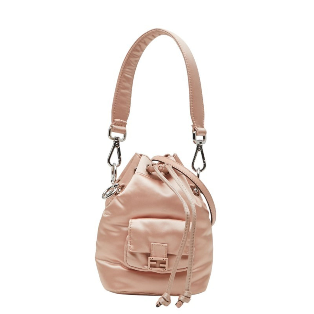 Fendi Pink Satin Handbag Shoulder Bag (Pre-Owned)