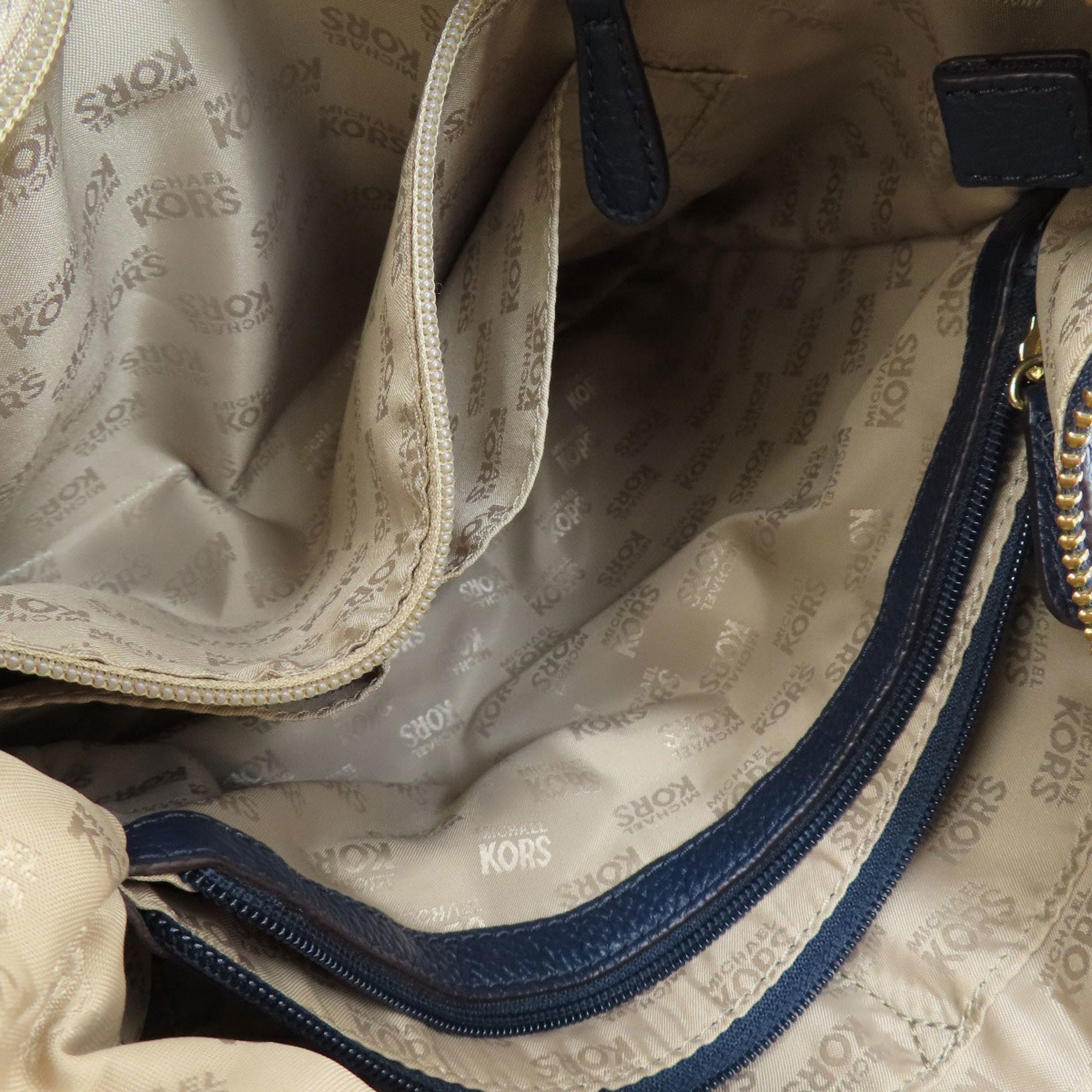 Michael Kors Navy Leather Shoulder Bag (Pre-Owned)