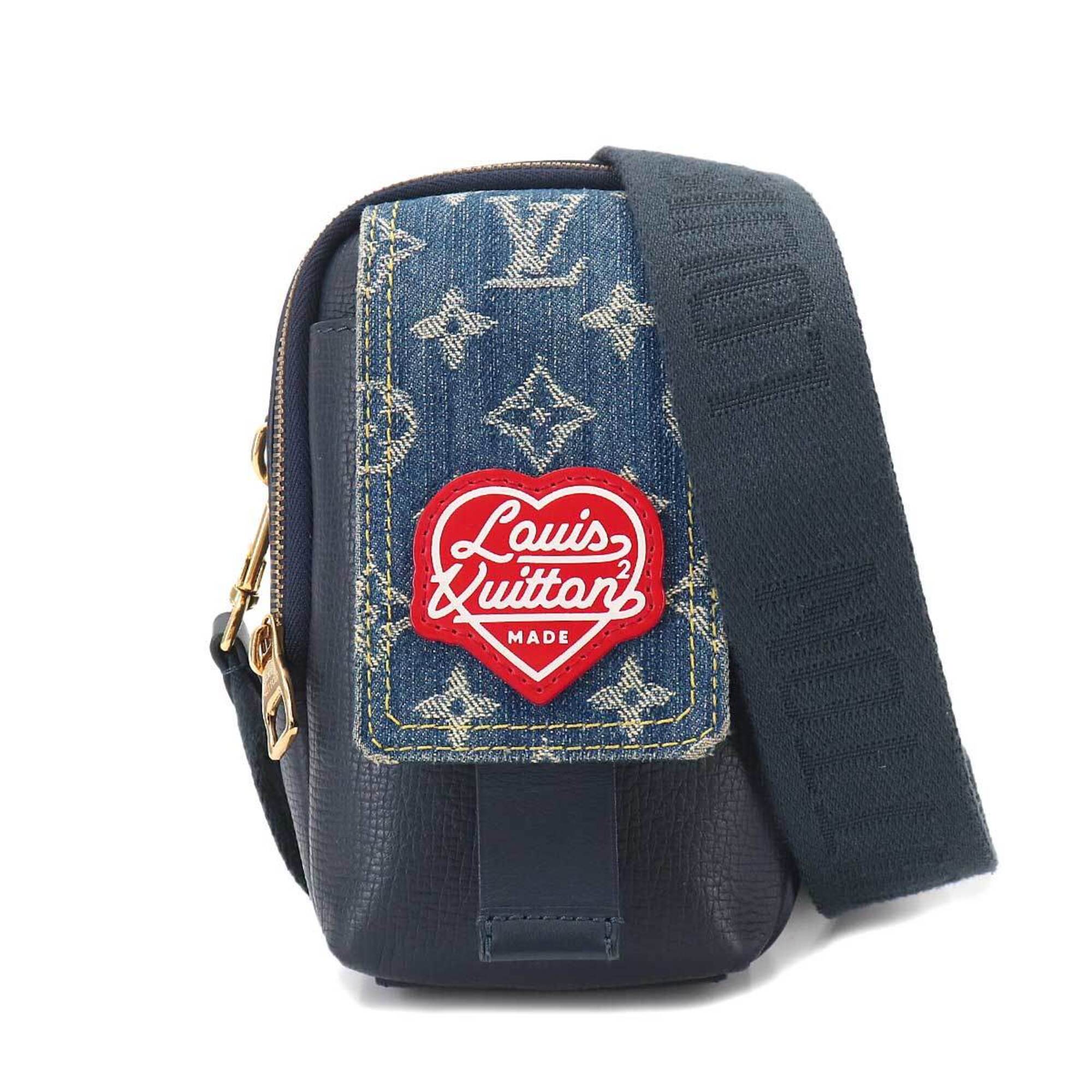 Louis Vuitton Navy Monogram Denim Leather Shoulder Bag (Pre-Owned)