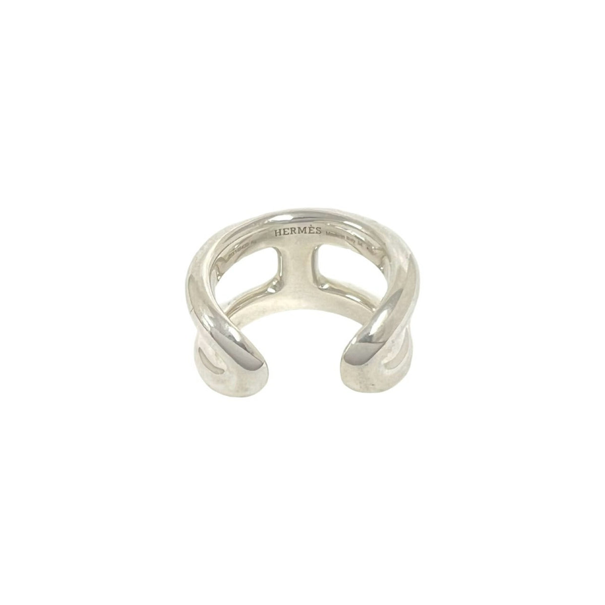 Hermes Silver Silver 925 Band Ring (Pre-Owned)