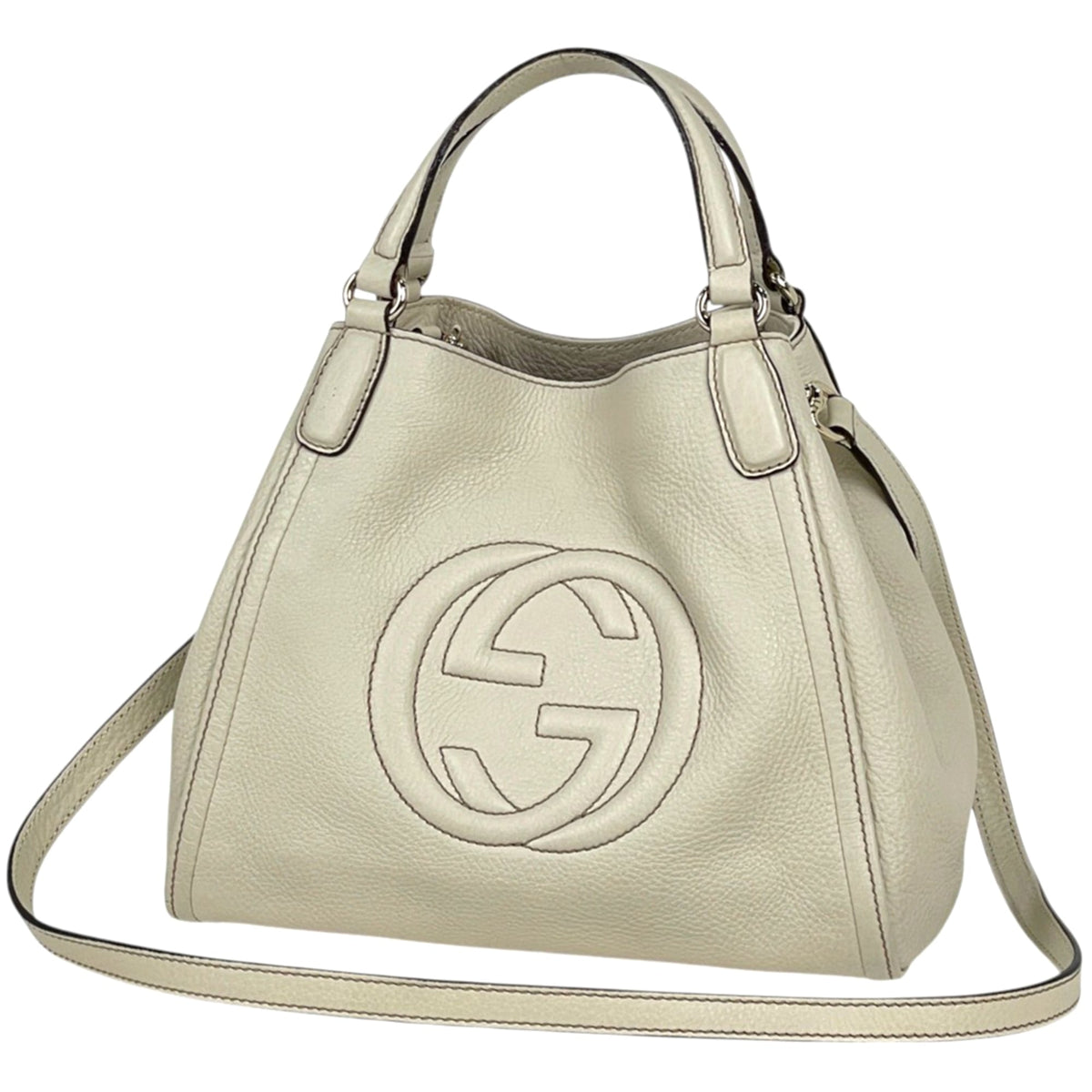 Gucci Ivory Leather Handbag (Pre-Owned)