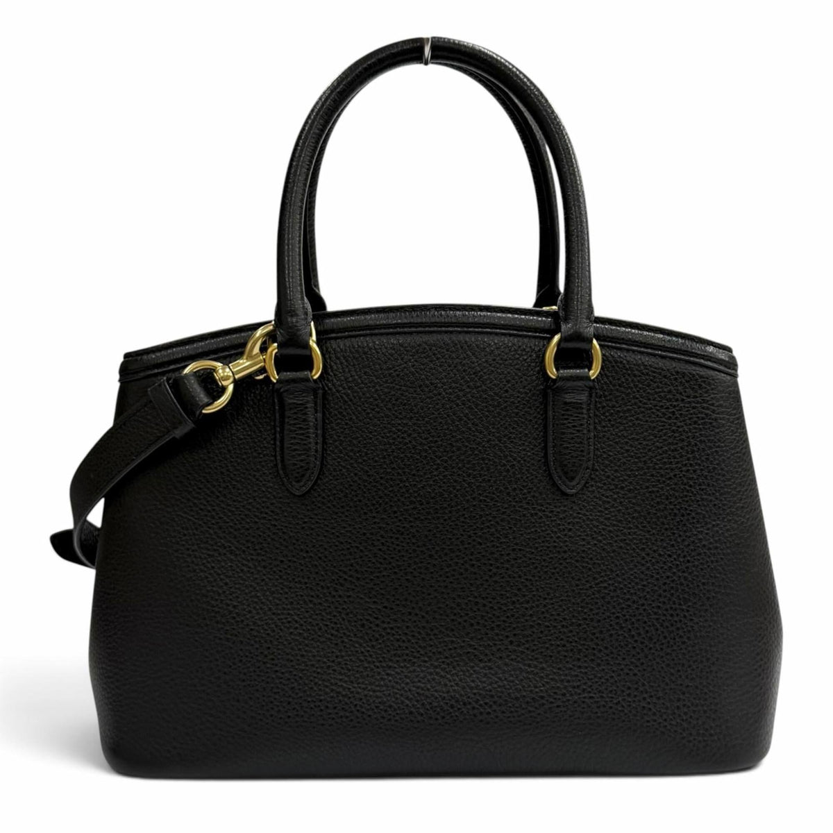 Coach Black Leather Shoulder Bag Tote Bag (Pre-Owned)