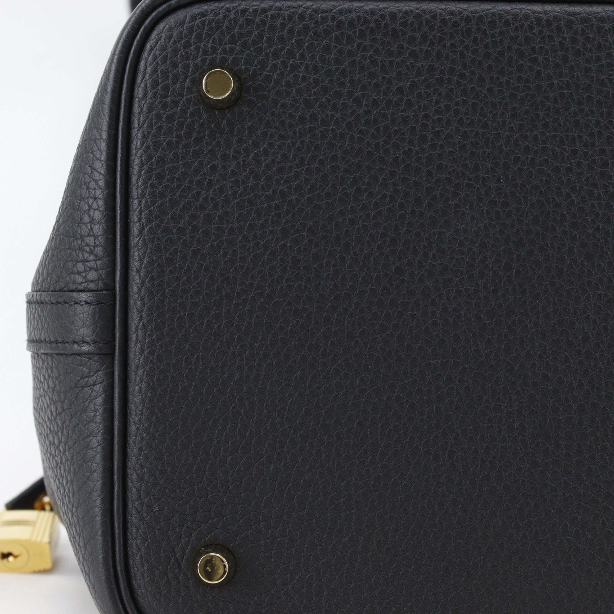 Hermes Picotin Black Taurillon Clemence Leather Handbag (Pre-Owned)