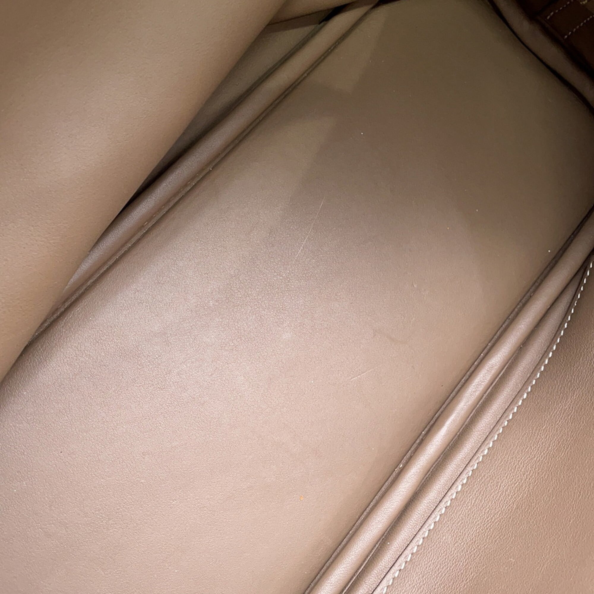 Hermes Beige Etoupe Gray Taurillon Clemence Leather Handbag (Pre-Owned)