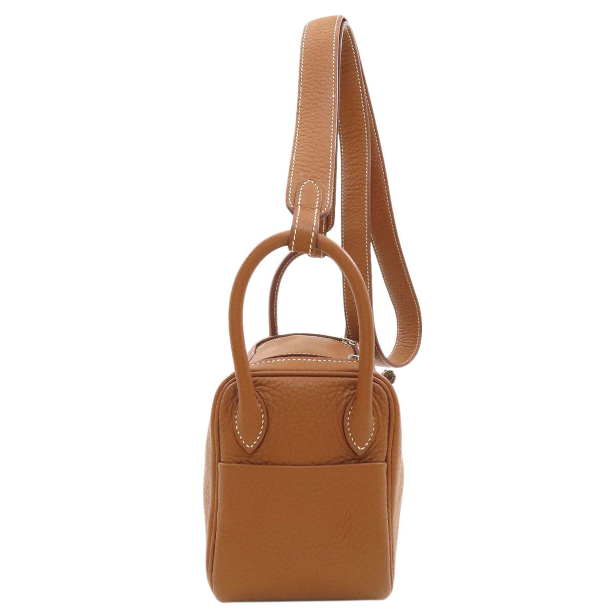 Hermes Gold Taurillon Clemence Leather Handbag (Pre-Owned)