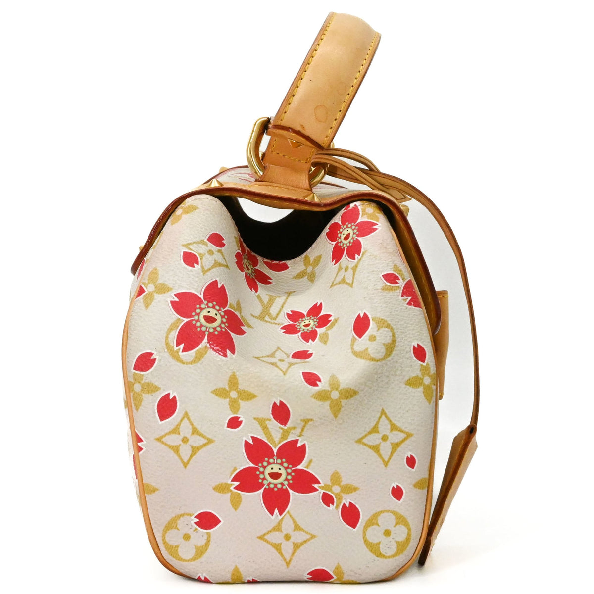 Louis Vuitton Pink White Monogram Canvas Handbag (Pre-Owned)