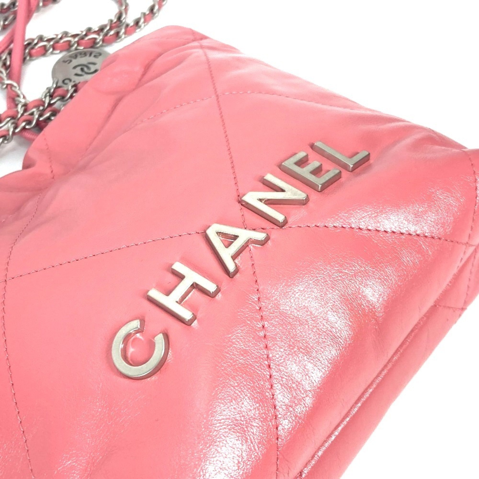 Chanel Pink Leather Handbag Shoulder Bag (Pre-Owned)