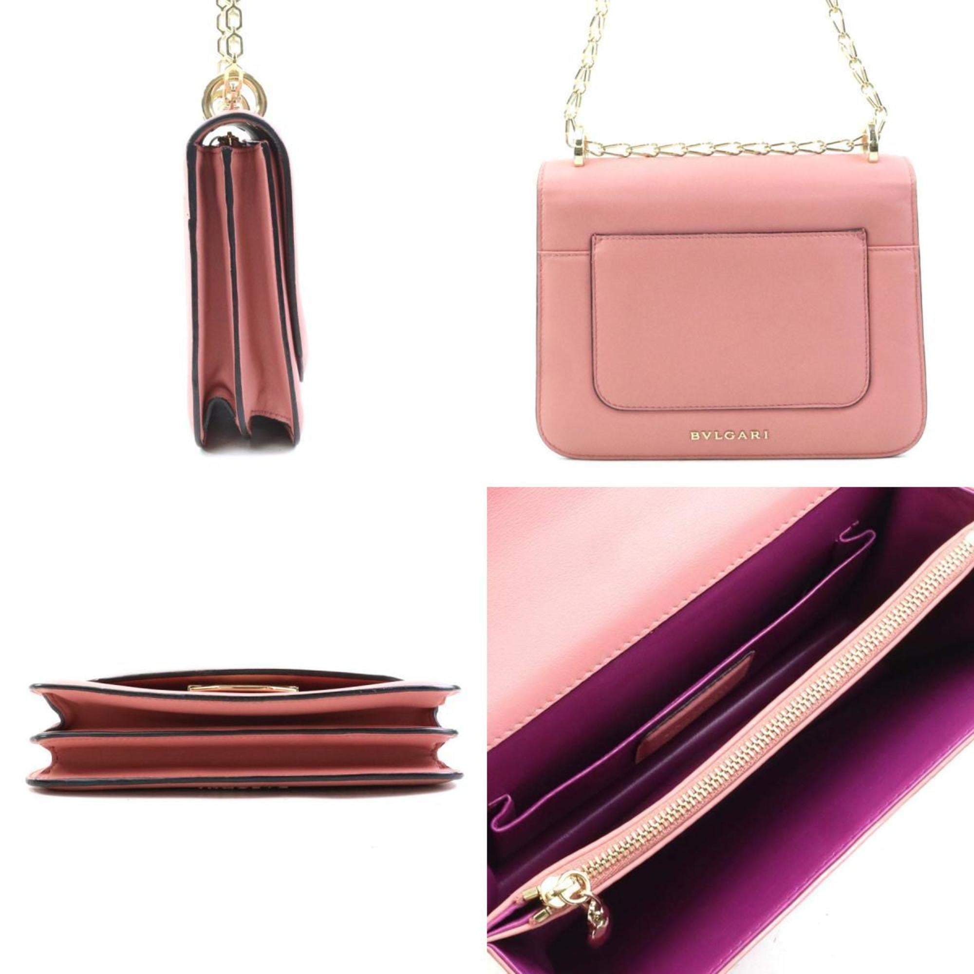 Bvlgari Pink Leather Shoulder Bag (Pre-Owned)