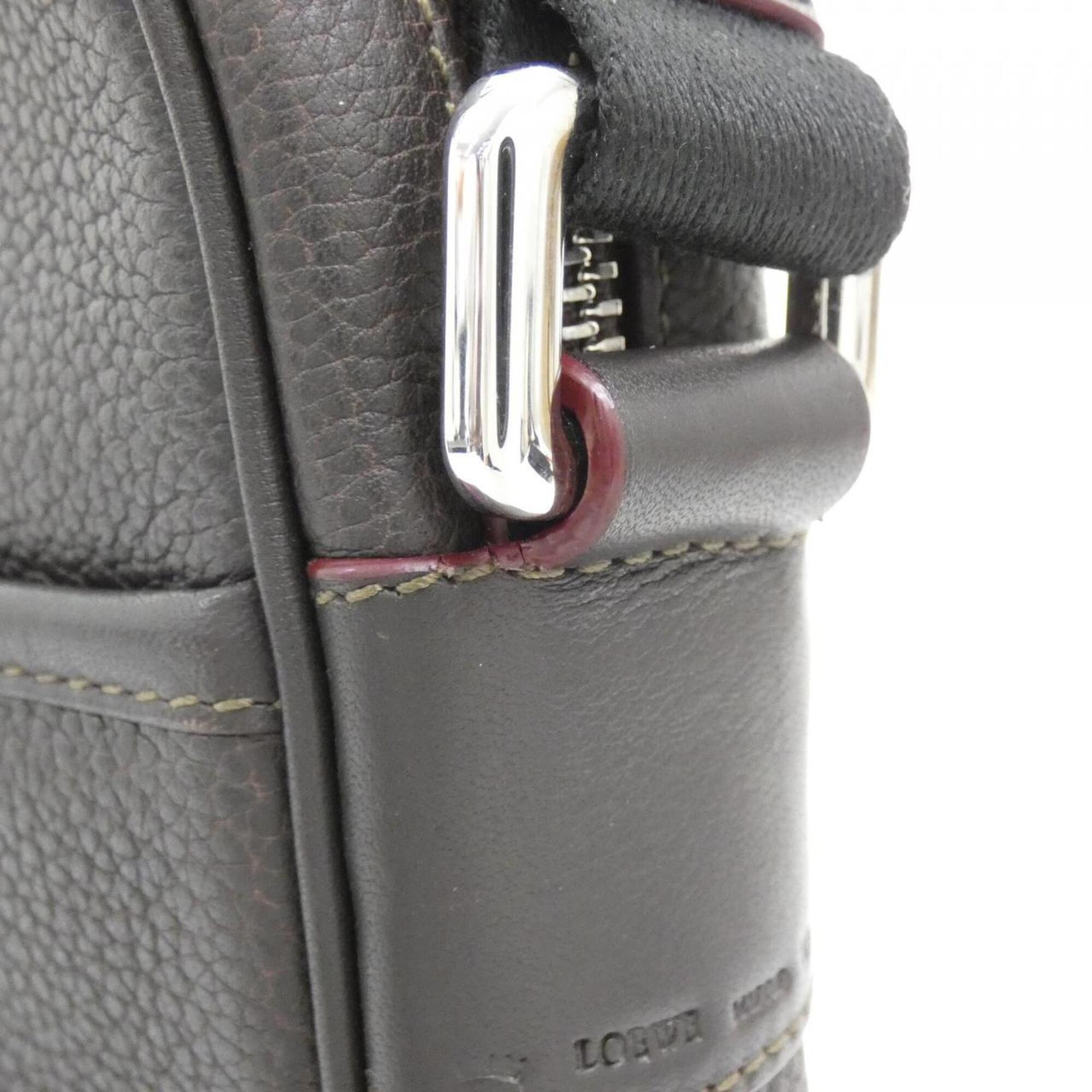 Loewe Dark Brown Leather Shoulder Bag (Pre-Owned)