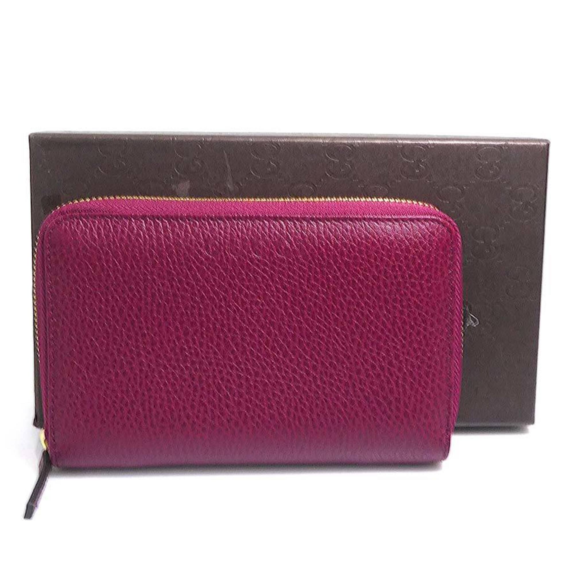 Gucci Red Color Wine Leather Wallet (Bi-Fold) (Pre-Owned)